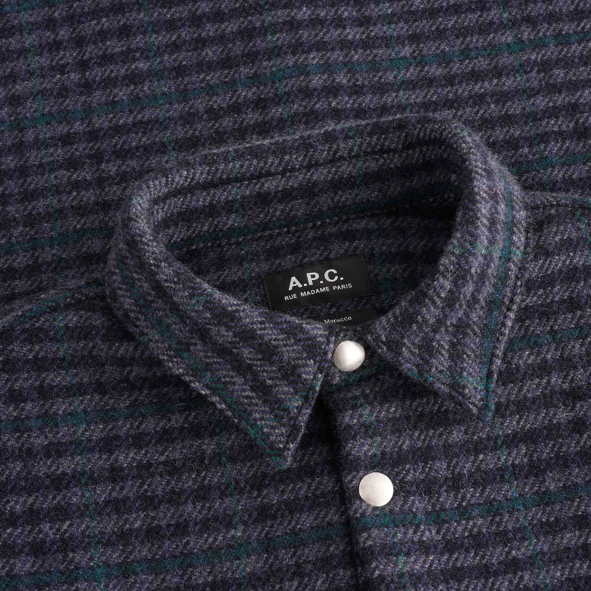 A.P.C. Trek Recycled Check Overshirt - Dark Navy