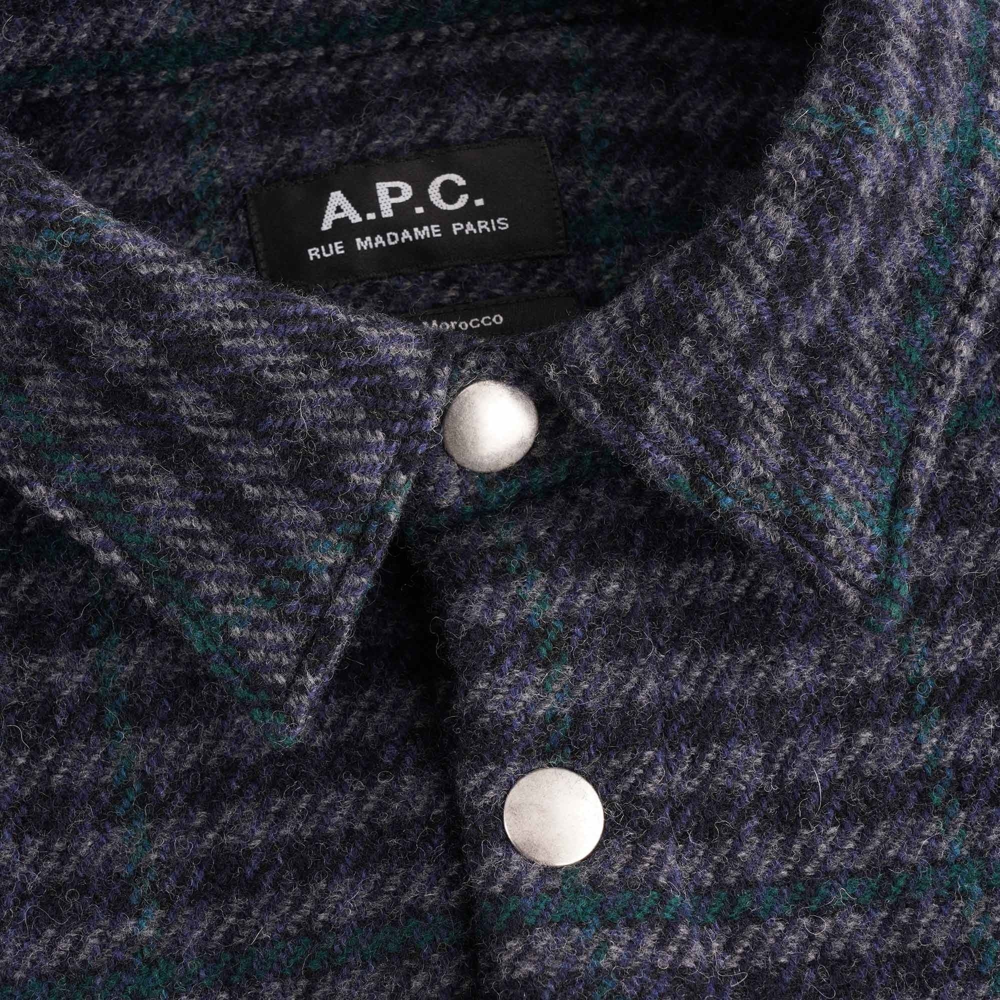 A.P.C. Trek Recycled Check Overshirt - Dark Navy