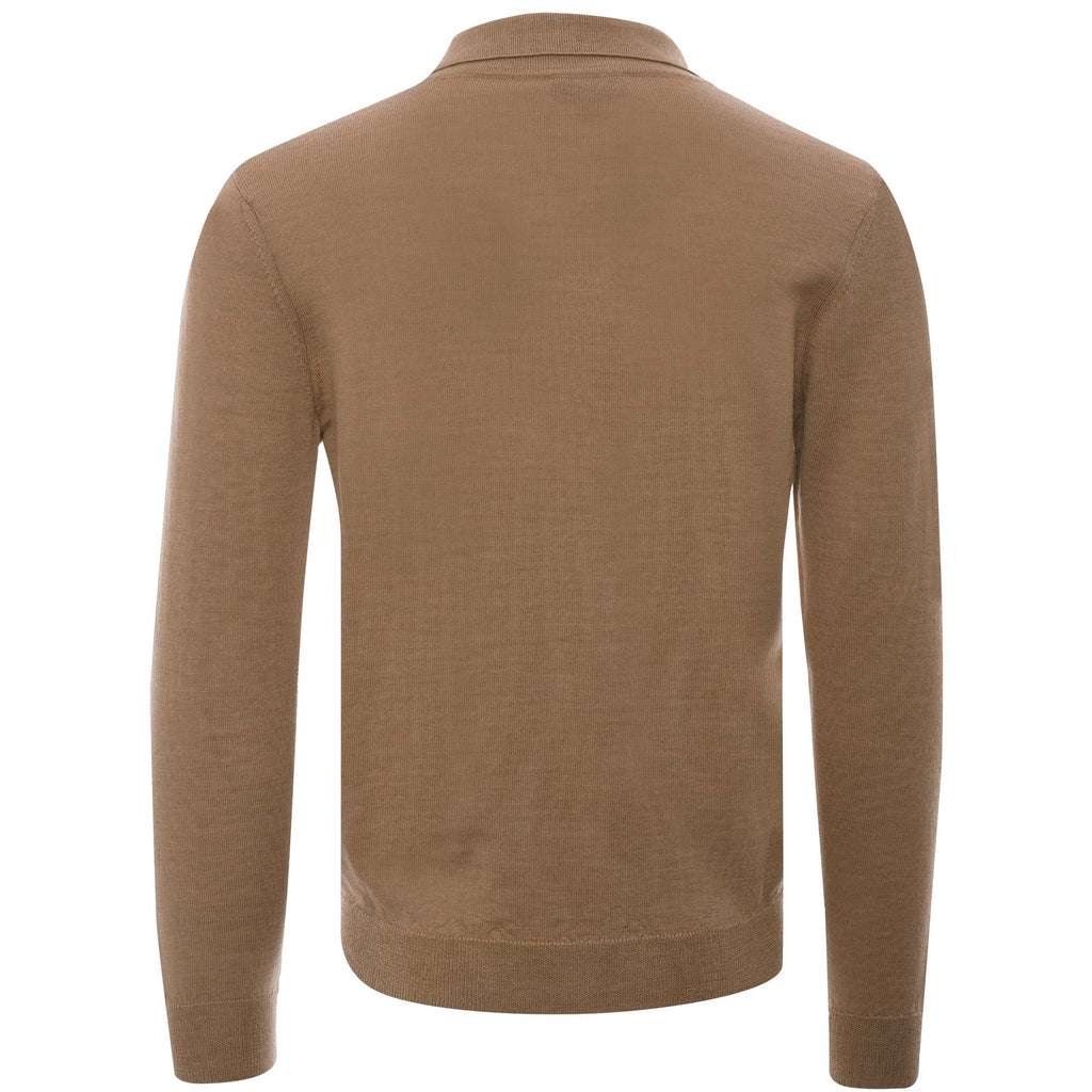 A.P.C. Long Sleeve Jerry Merino Polo - Beige