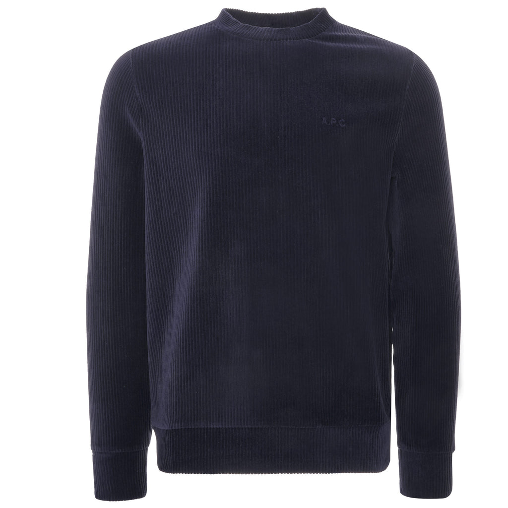 A.P.C. Remy Corduroy Crew Sweatshirt - Dark Navy