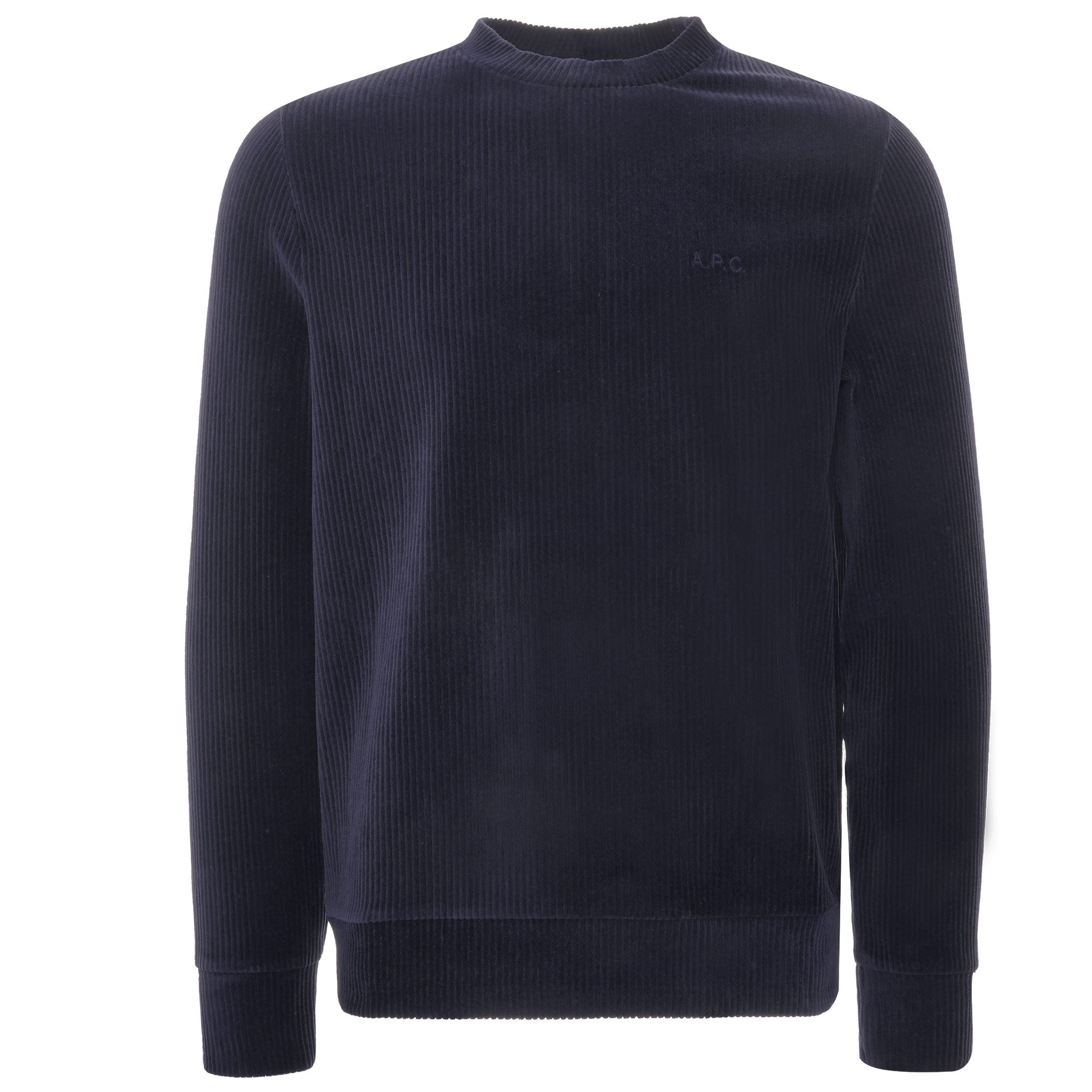A.P.C. Remy Corduroy Crew Sweatshirt - Dark Navy