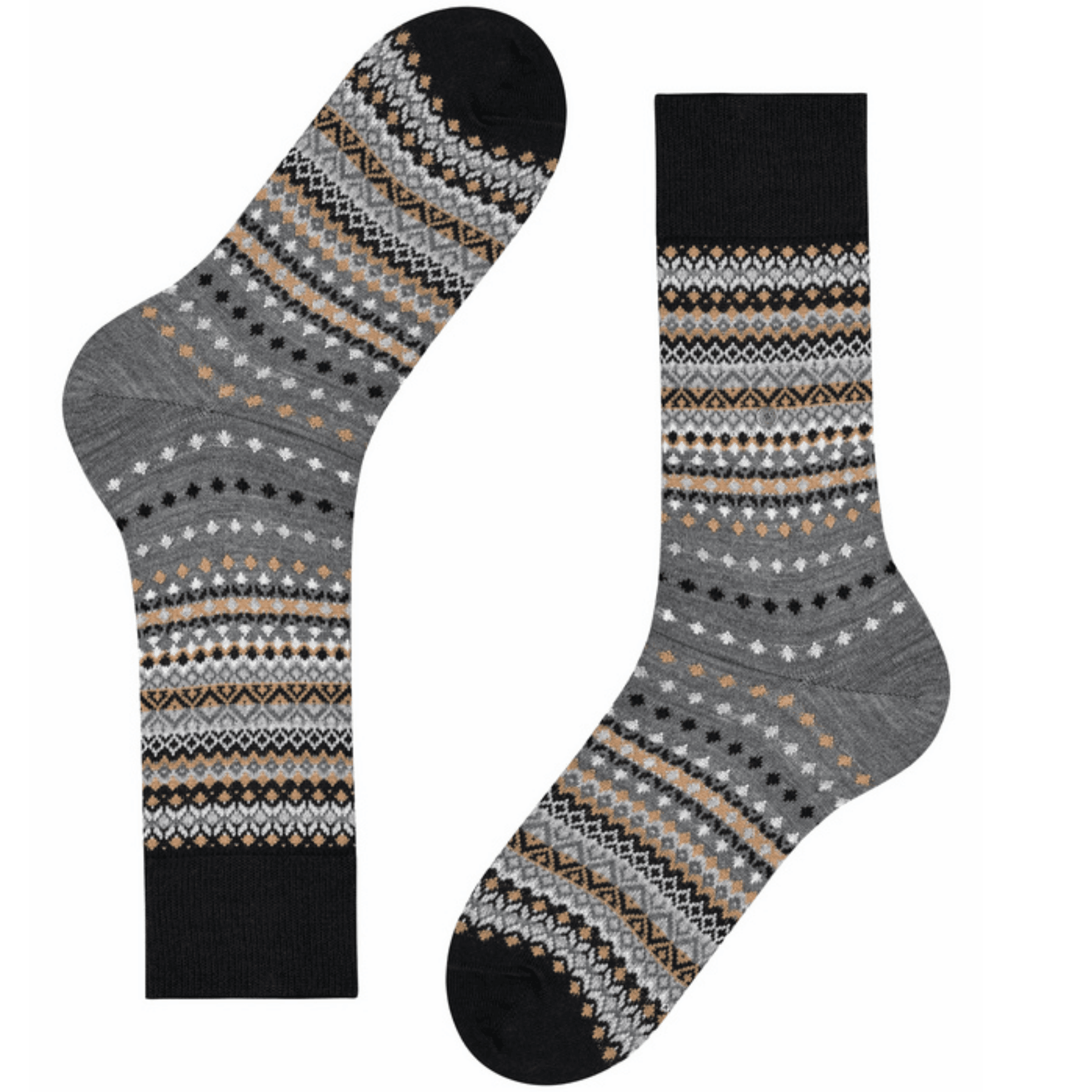 Burlington Socks Ancient Fair Isle Men Socks - Grey Mix