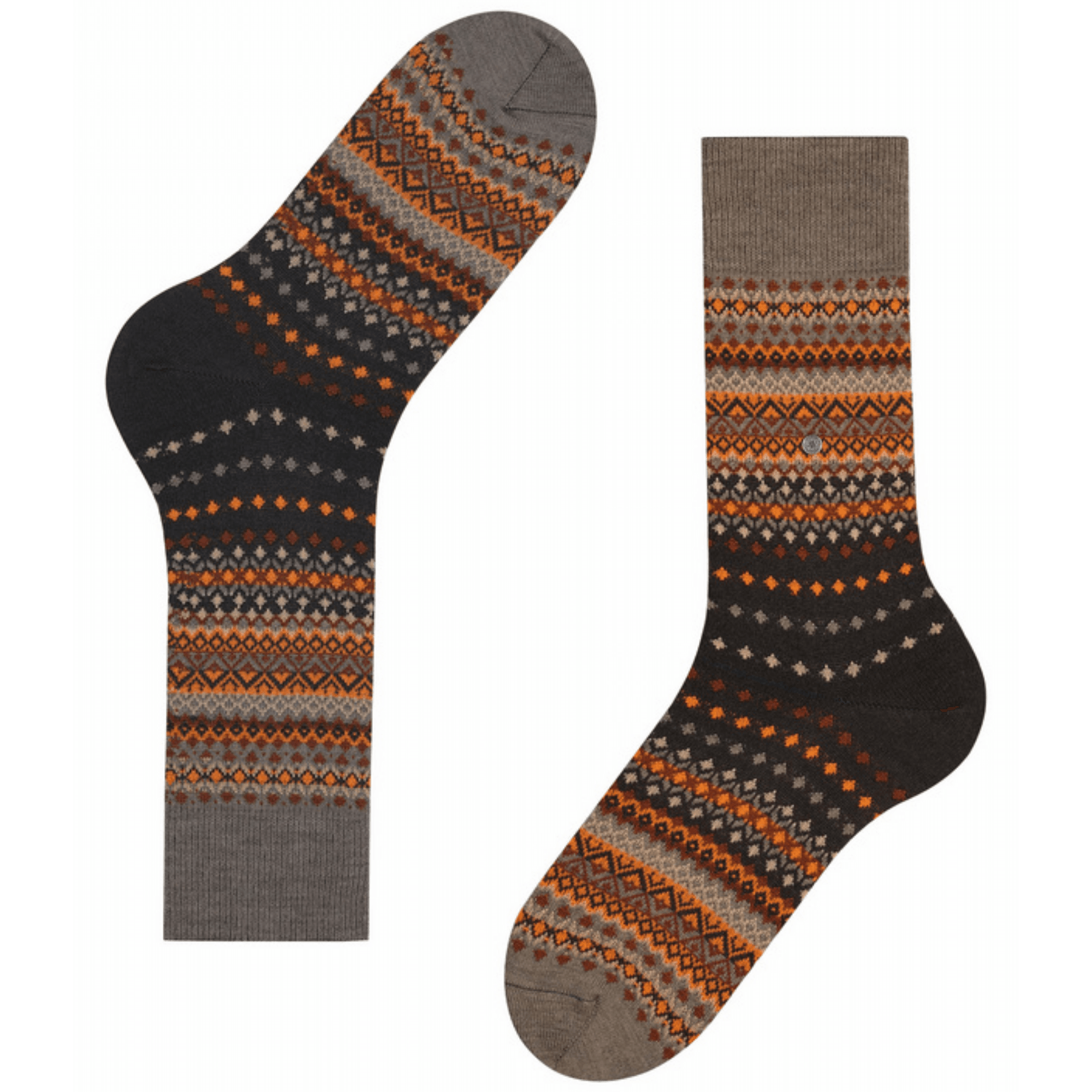 Burlington Socks Ancient Fair Isle Men Socks - Pebble