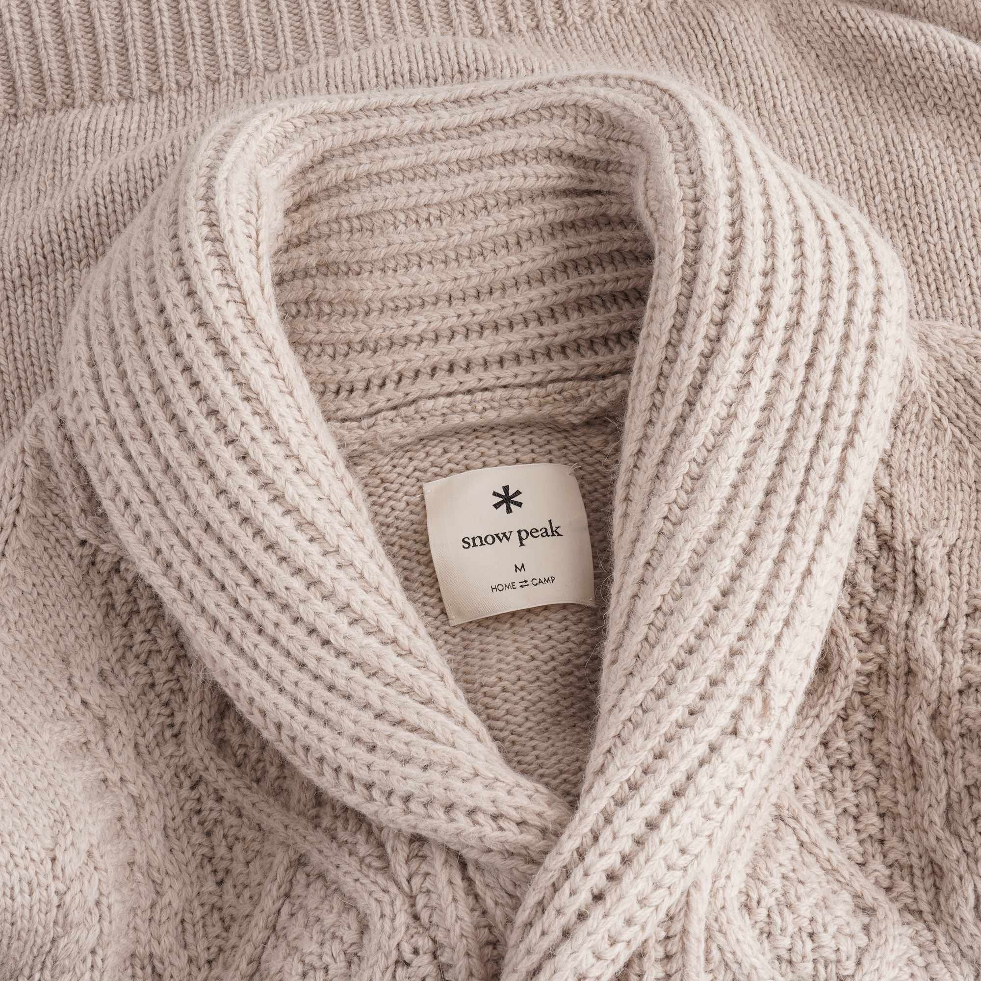 Snow Peak Alpaca Knit Cardigan - Ecru