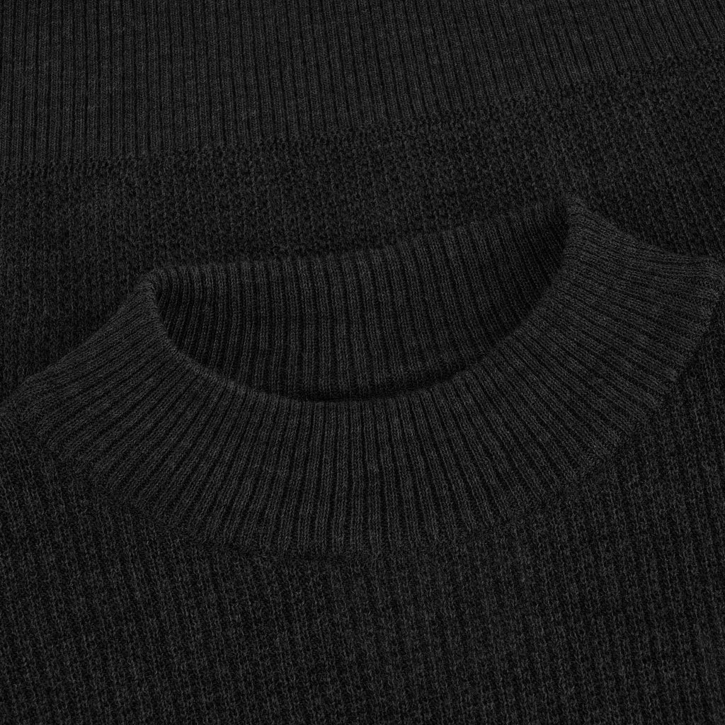 Snow Peak Waffle Knit Pullover - Black