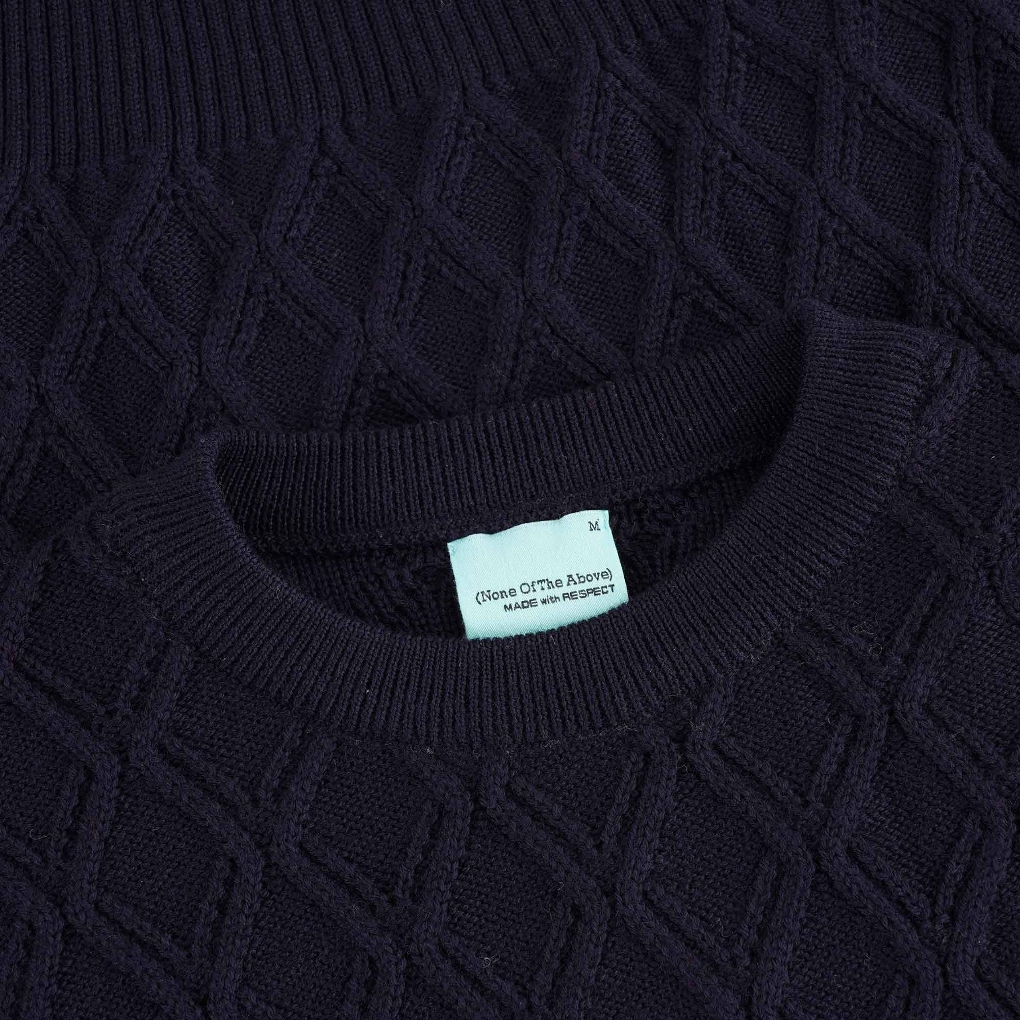 None Of The Above Diamond Textured Jumper - Navy