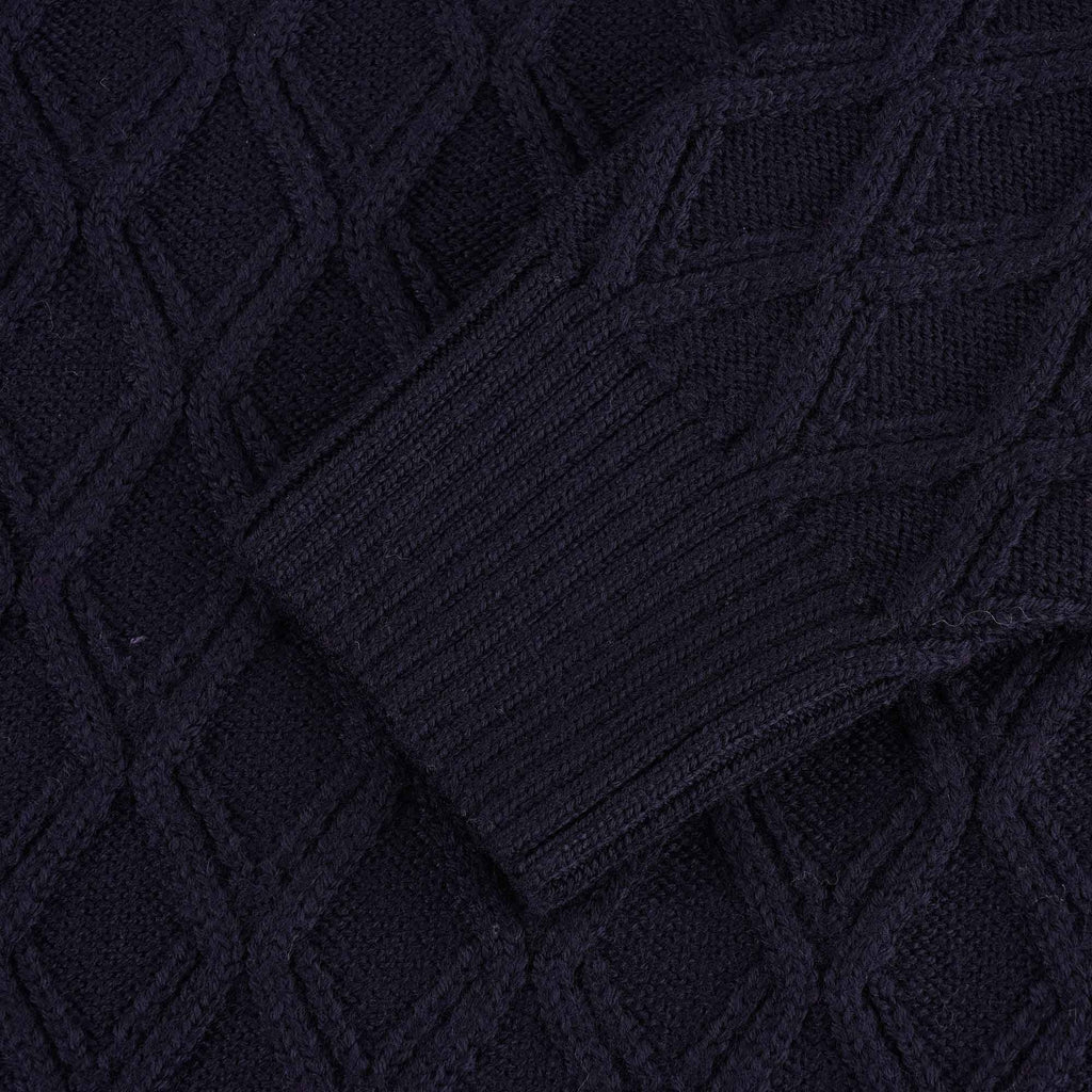None Of The Above Diamond Textured Jumper - Navy