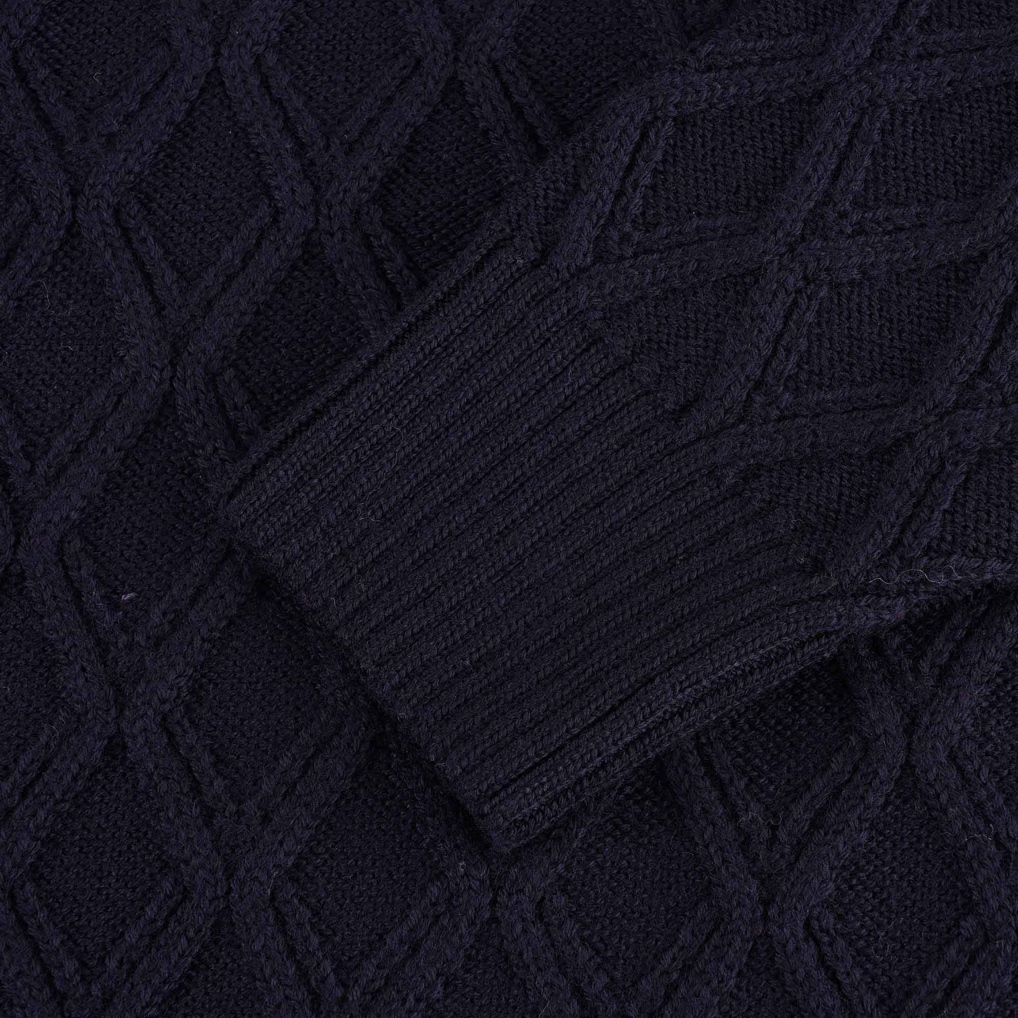 None Of The Above Diamond Textured Jumper - Navy