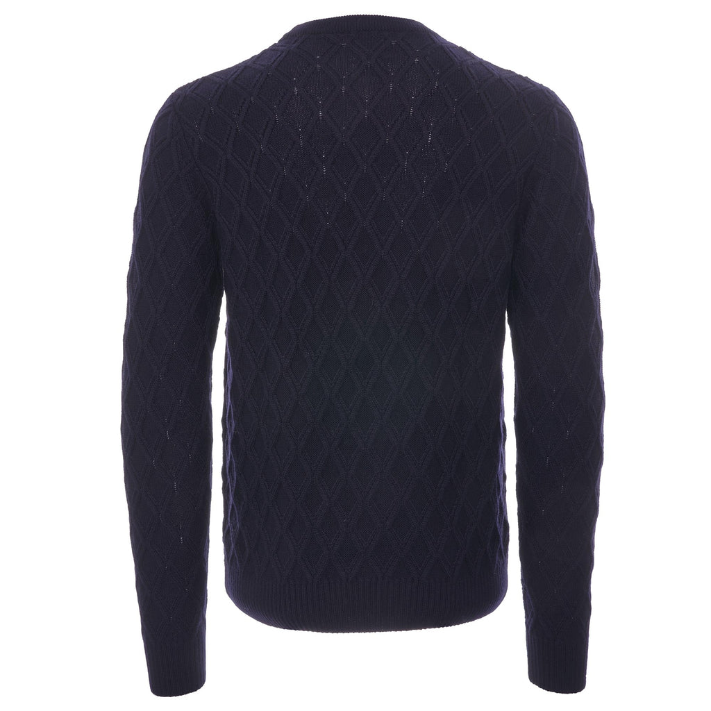 None Of The Above Diamond Textured Jumper - Navy