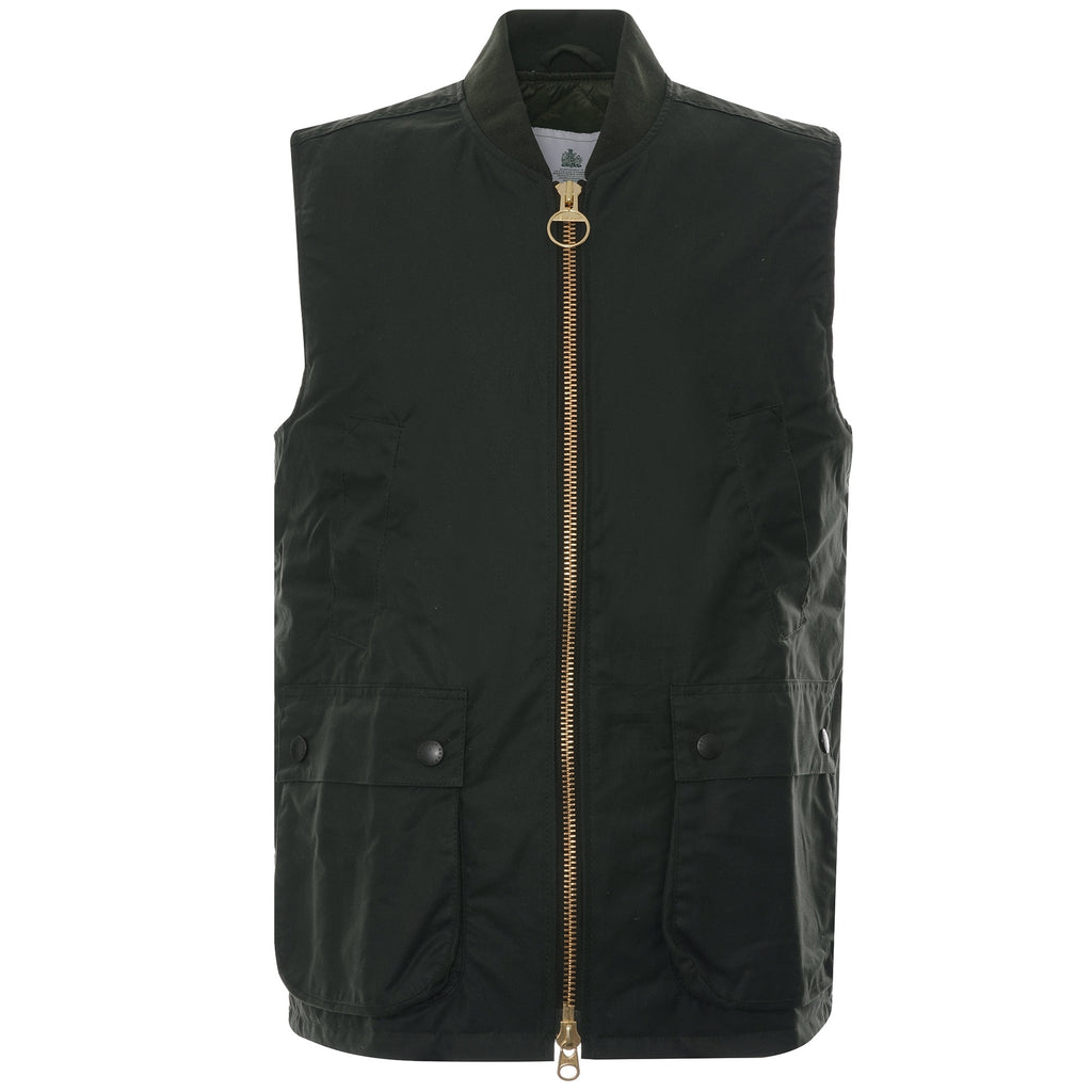 Barbour Rib Collar Westmorland Wax Vest - Sage