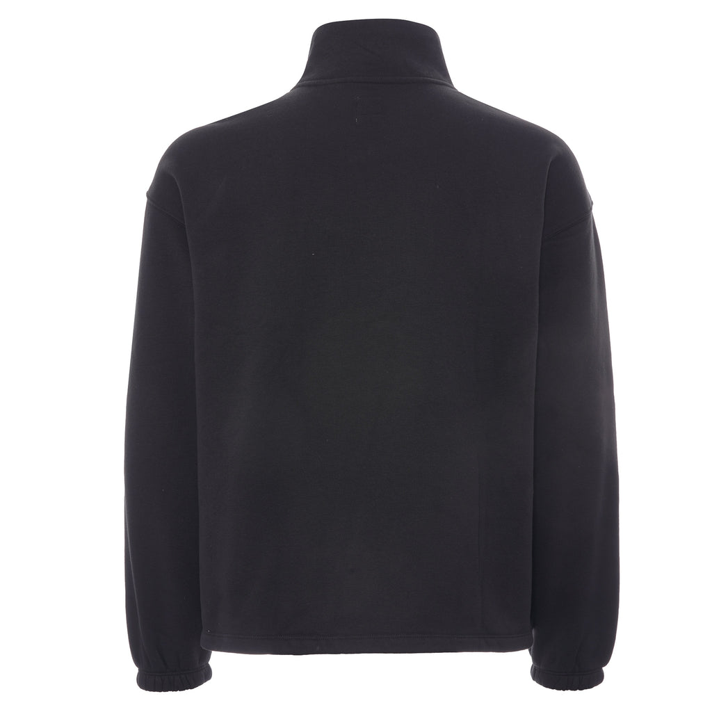 1/4 Zip Mockneck Popover Sweatshirt - Black