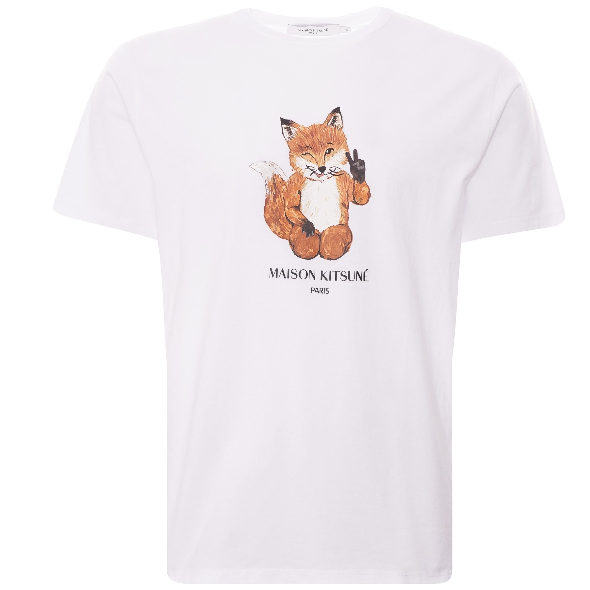 Maison Kitsune All Right Fox Print T-Shirt - White