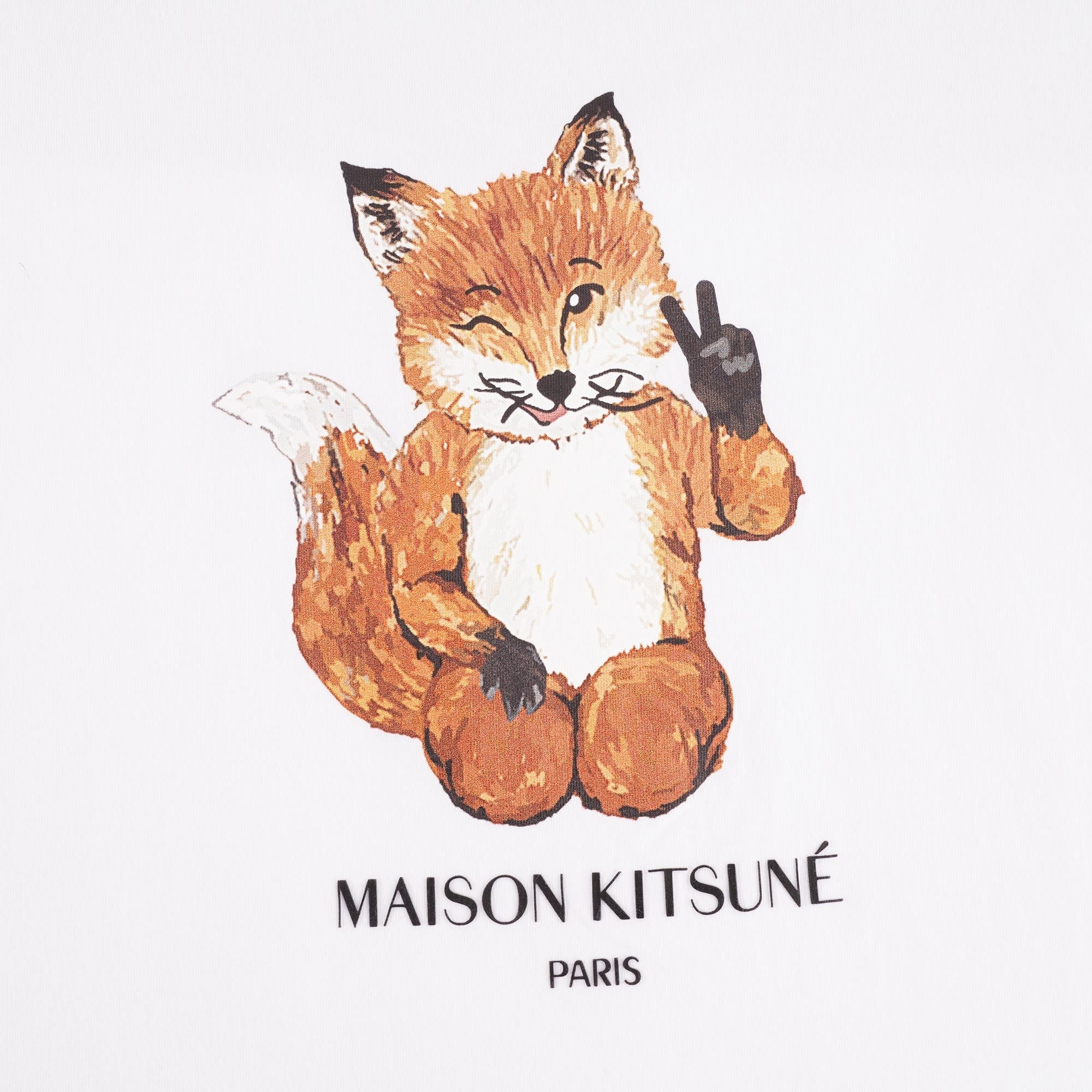 Maison Kitsune All Right Fox Print T-Shirt - White