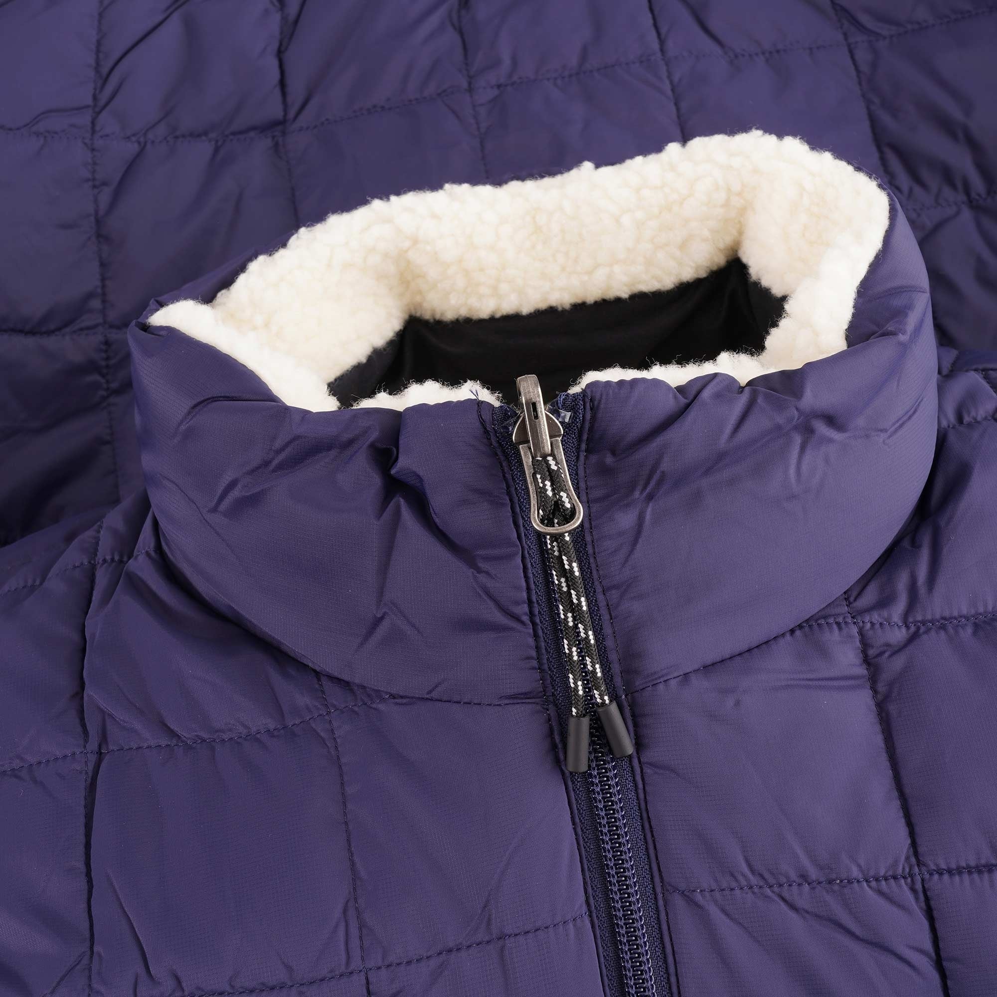 Taion Reversible Fleece Down Gilet - Navy/Ivory