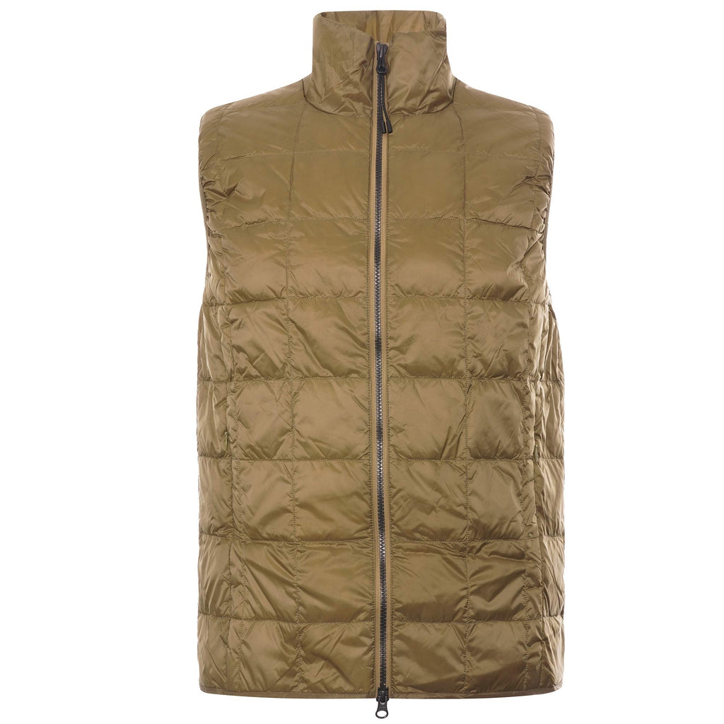Taion High Neck Zip Inner Down Vest - Beige