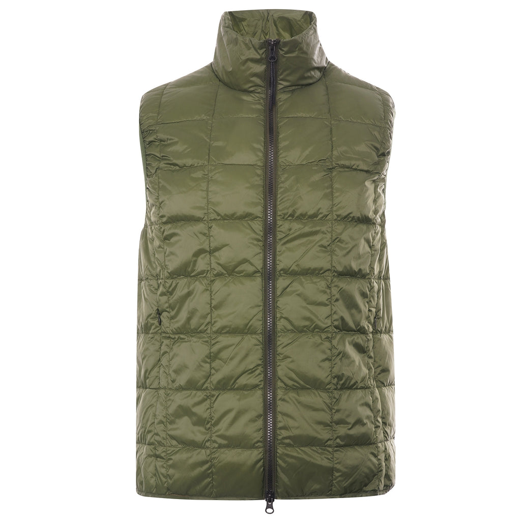 Taion High Neck Zip Inner Down Vest - Olive