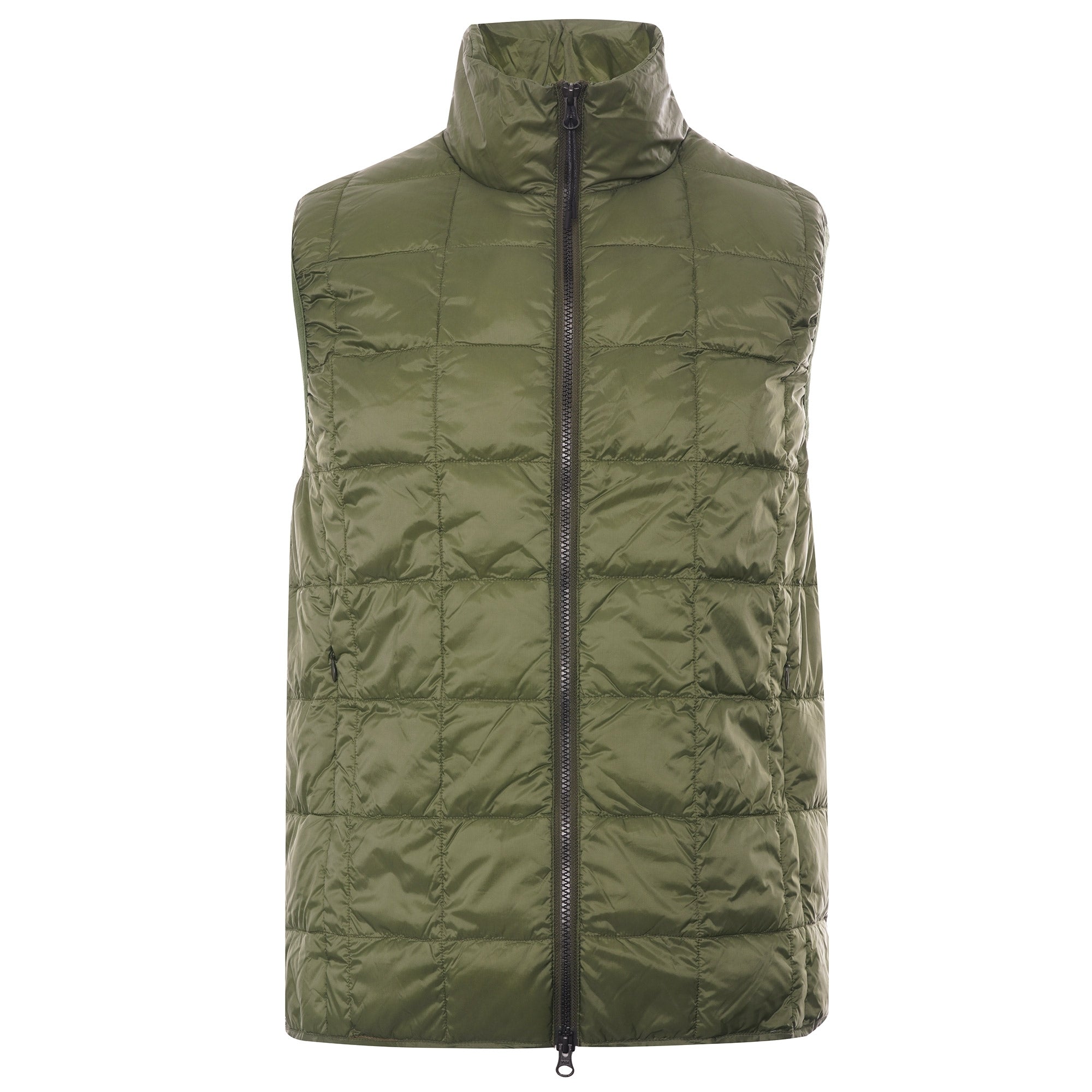 Taion High Neck Zip Inner Down Vest - Olive