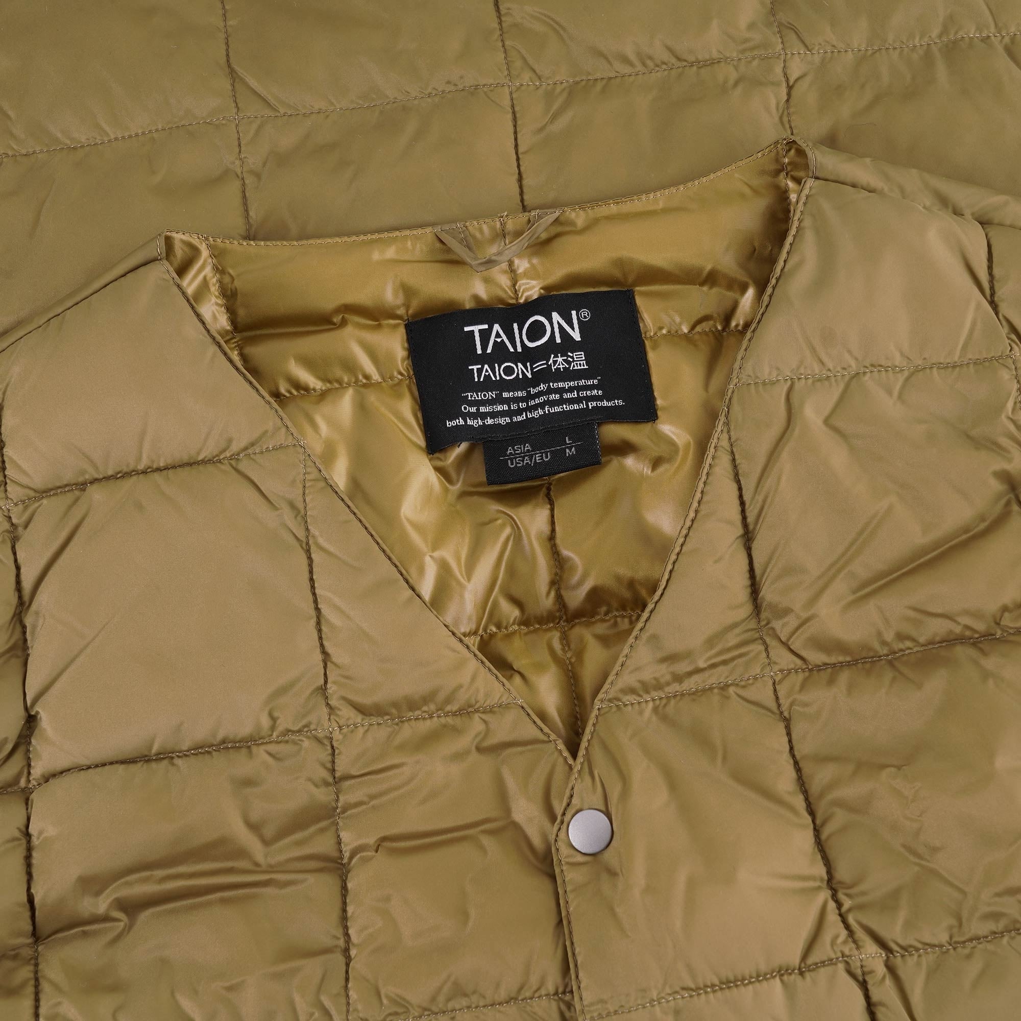 Taion V Neck Button Down Vest - Beige