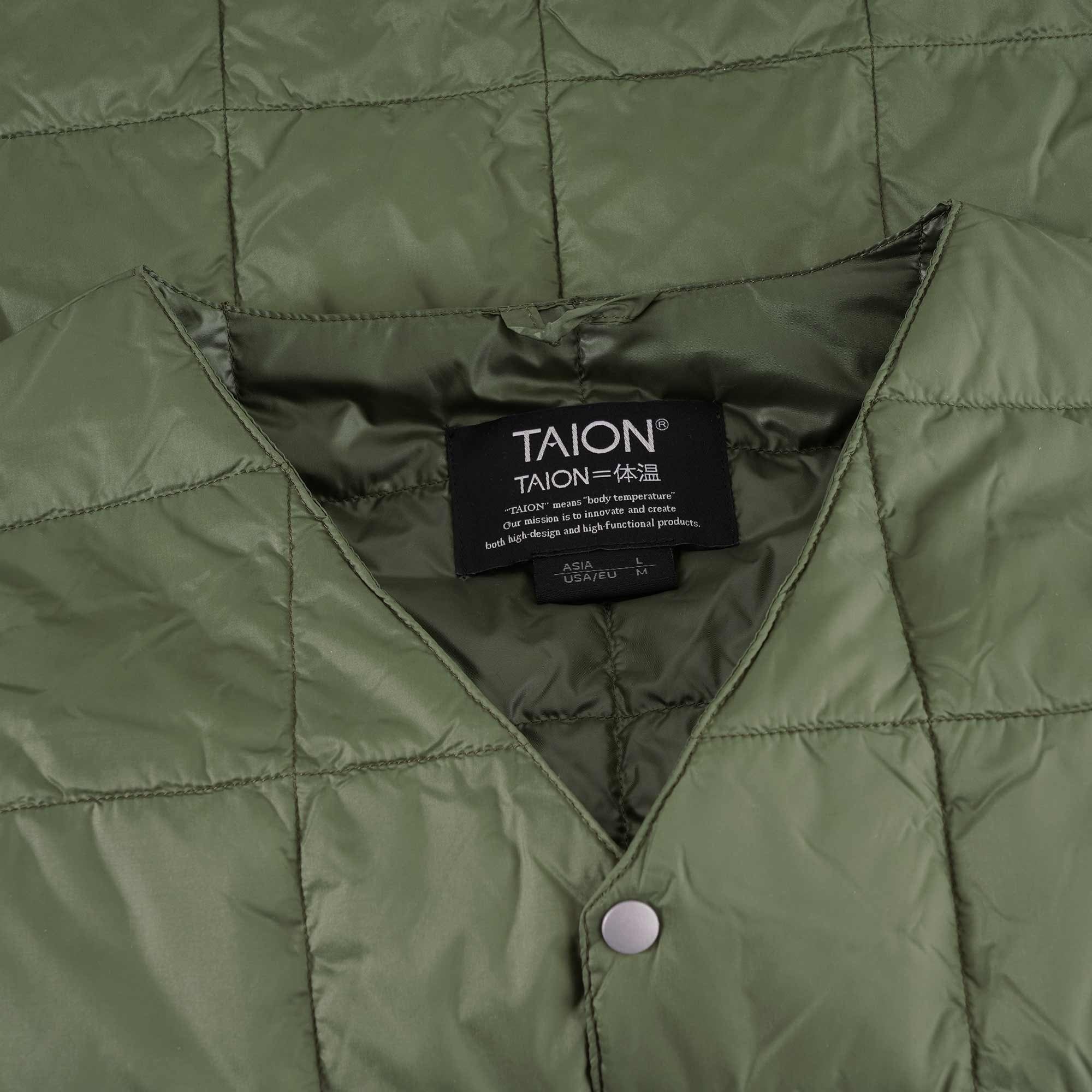 Taion V Neck Button Down Vest - Olive