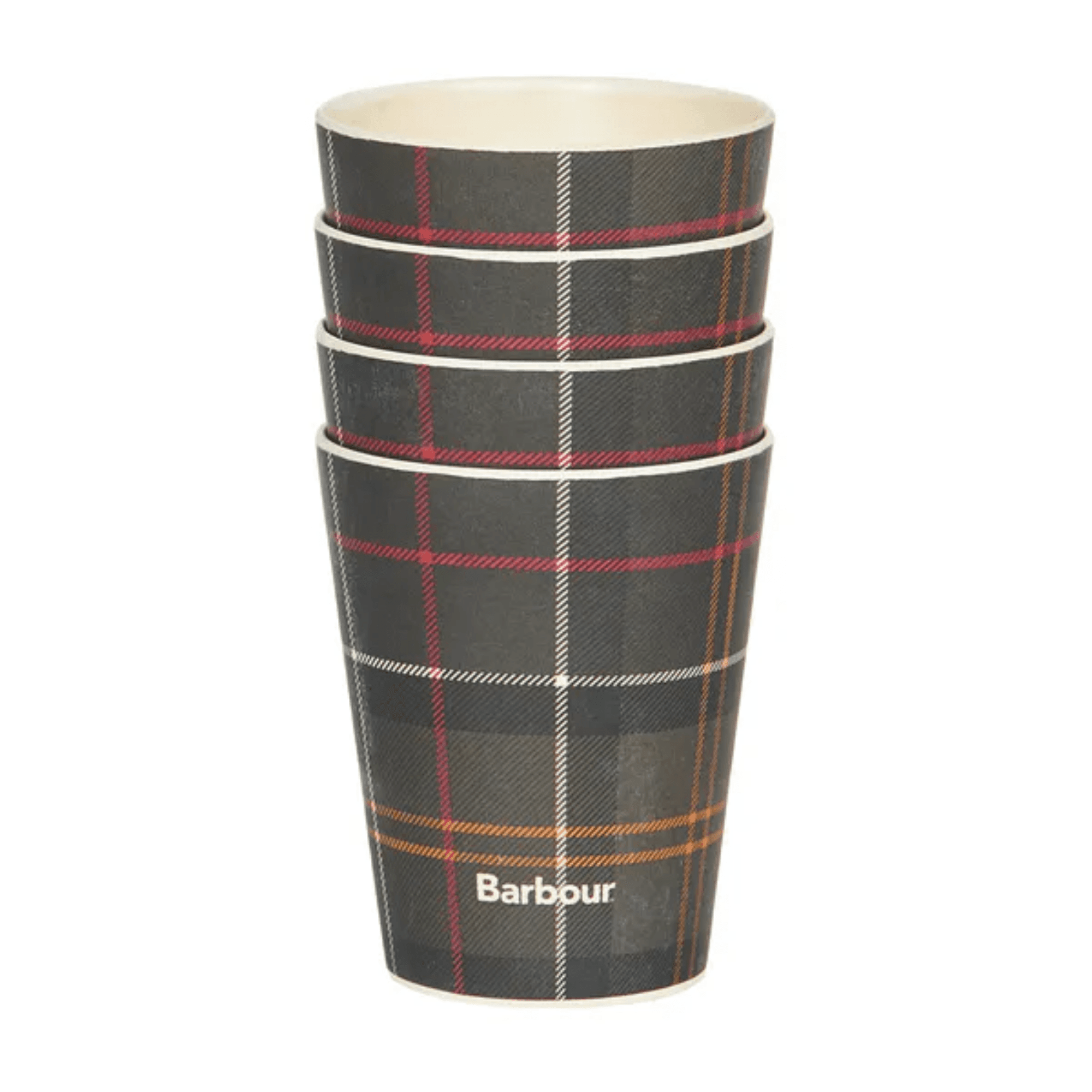 Barbour Reusable Bamboo 4 Cup Set - Tartan