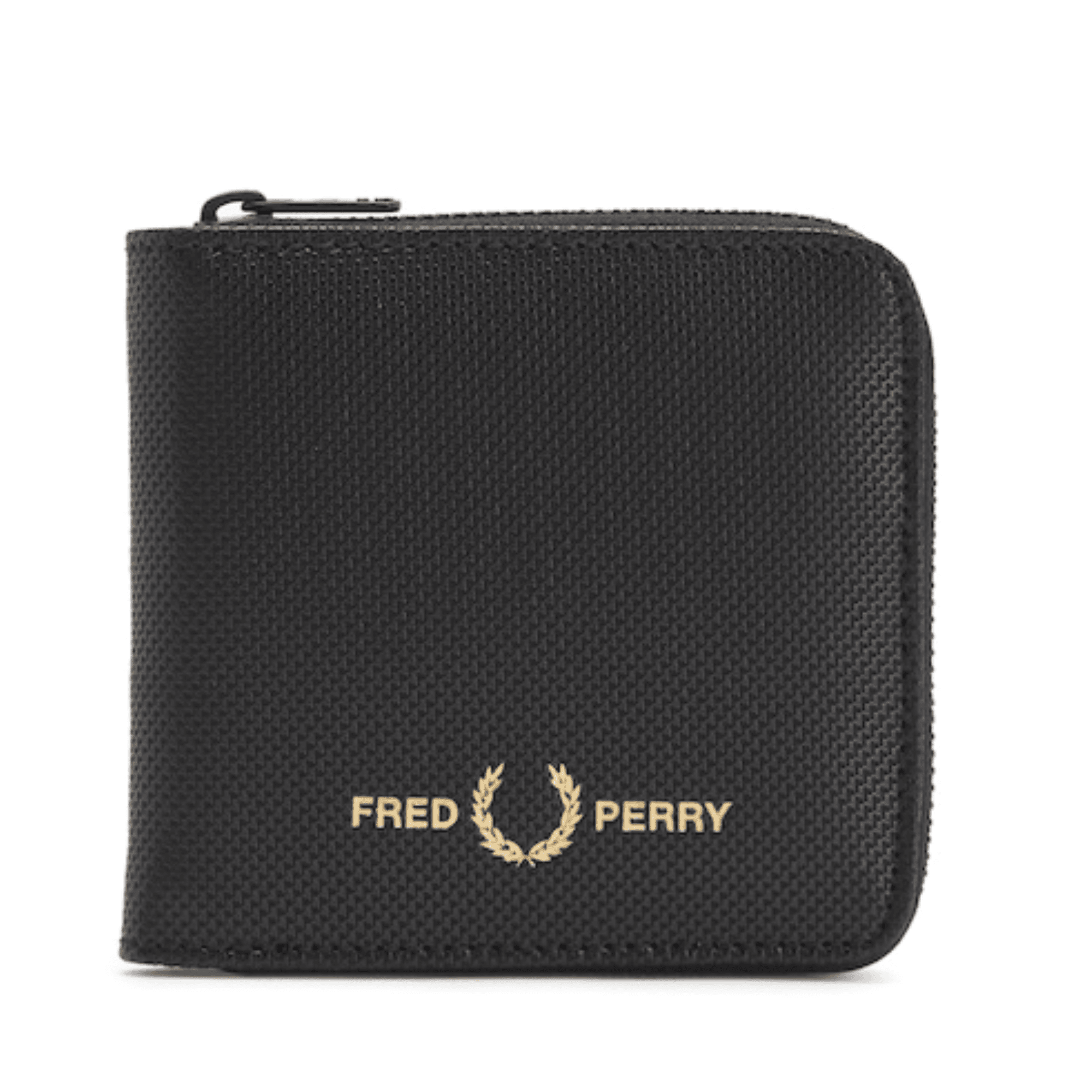 Fred Perry Pique Textured Zip Wallet - Black