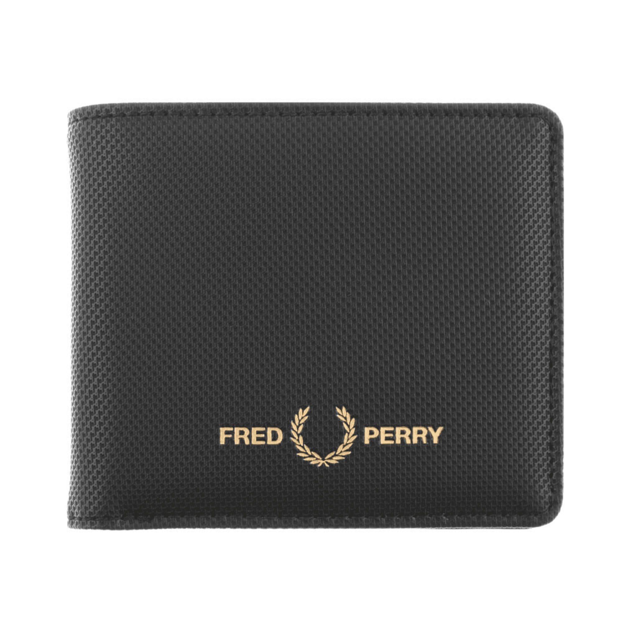 Fred Perry Pique Textured Billfold Wallet - Black