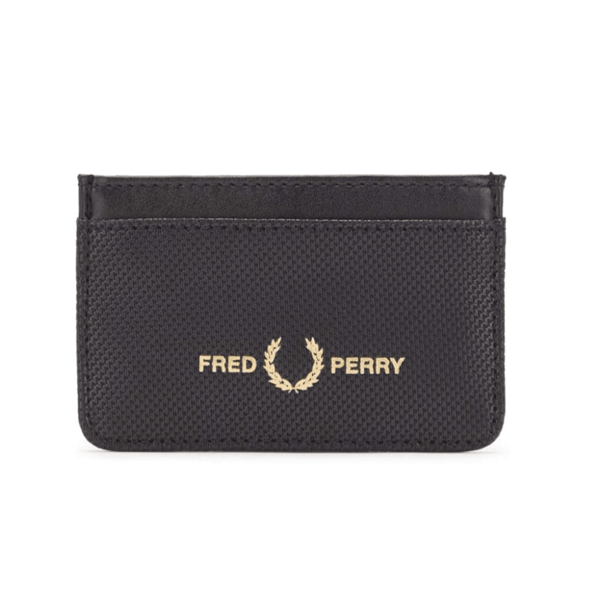 Fred Perry Pique Textured Card Holder - Black