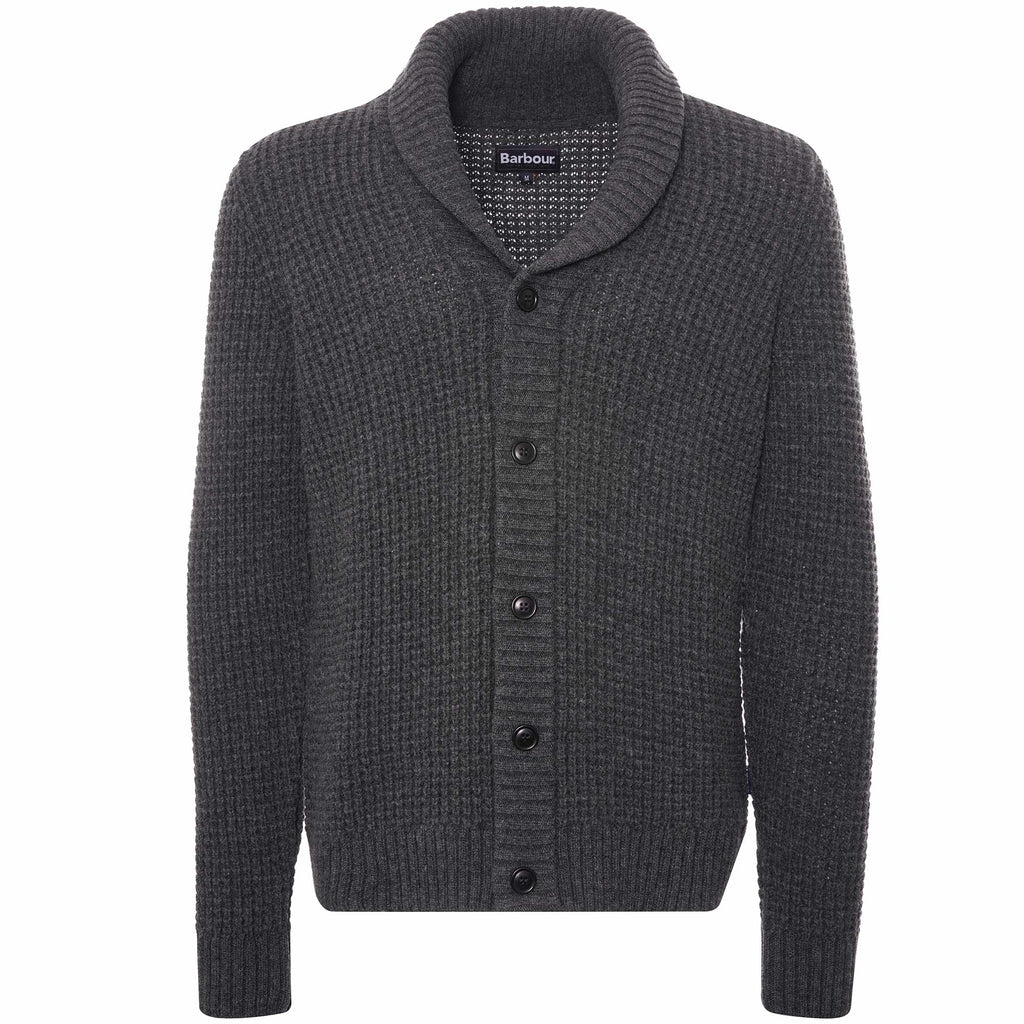 Barbour Brodric Button Knitted Shawl - Charcoal Marl