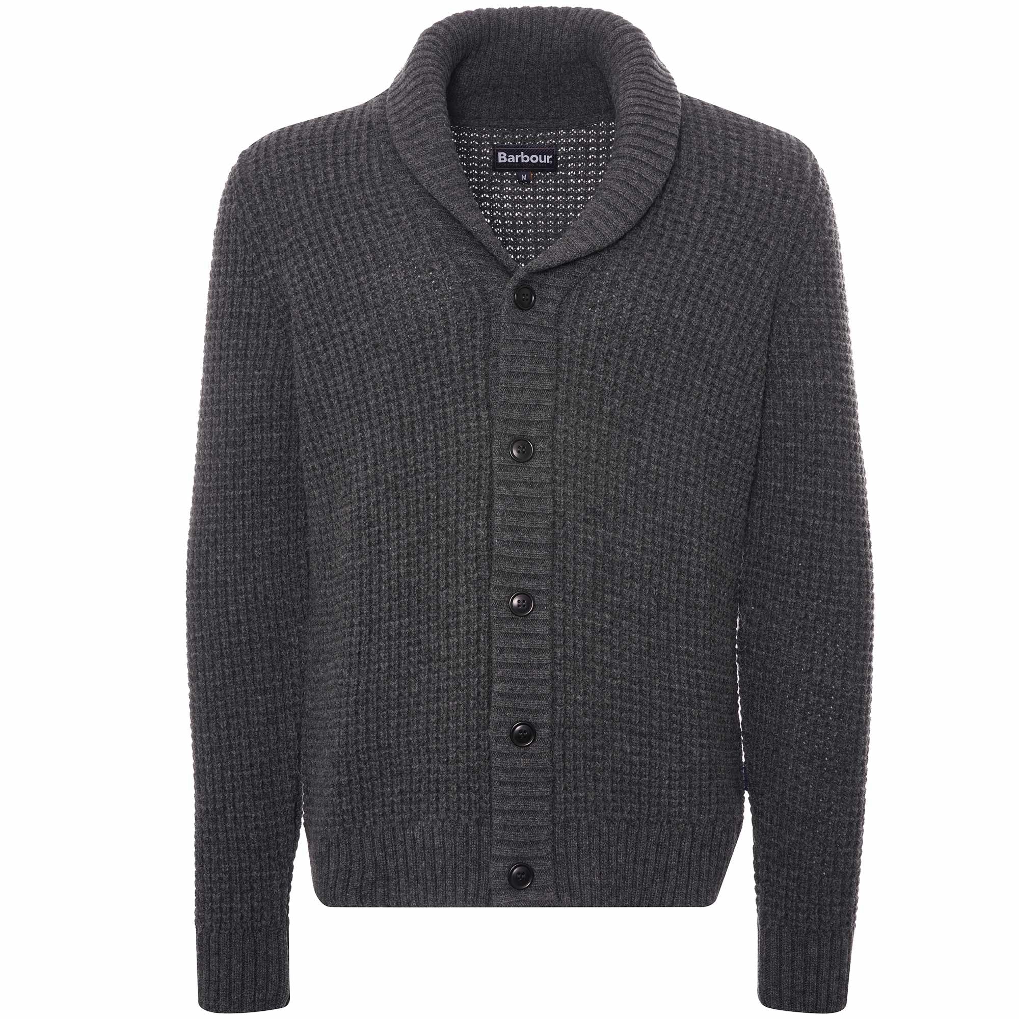 Barbour Brodric Button Knitted Shawl - Charcoal Marl