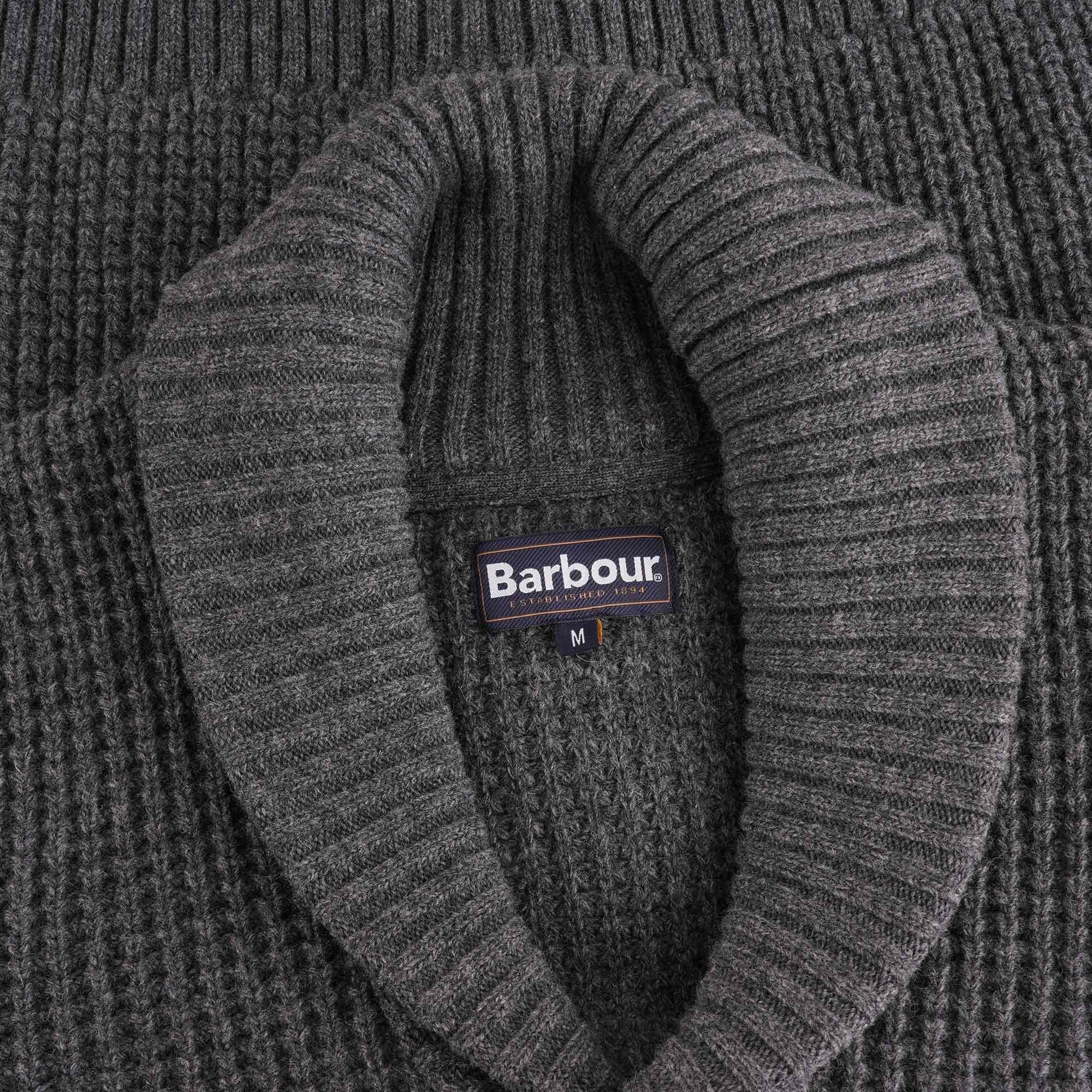 Barbour Brodric Button Knitted Shawl - Charcoal Marl