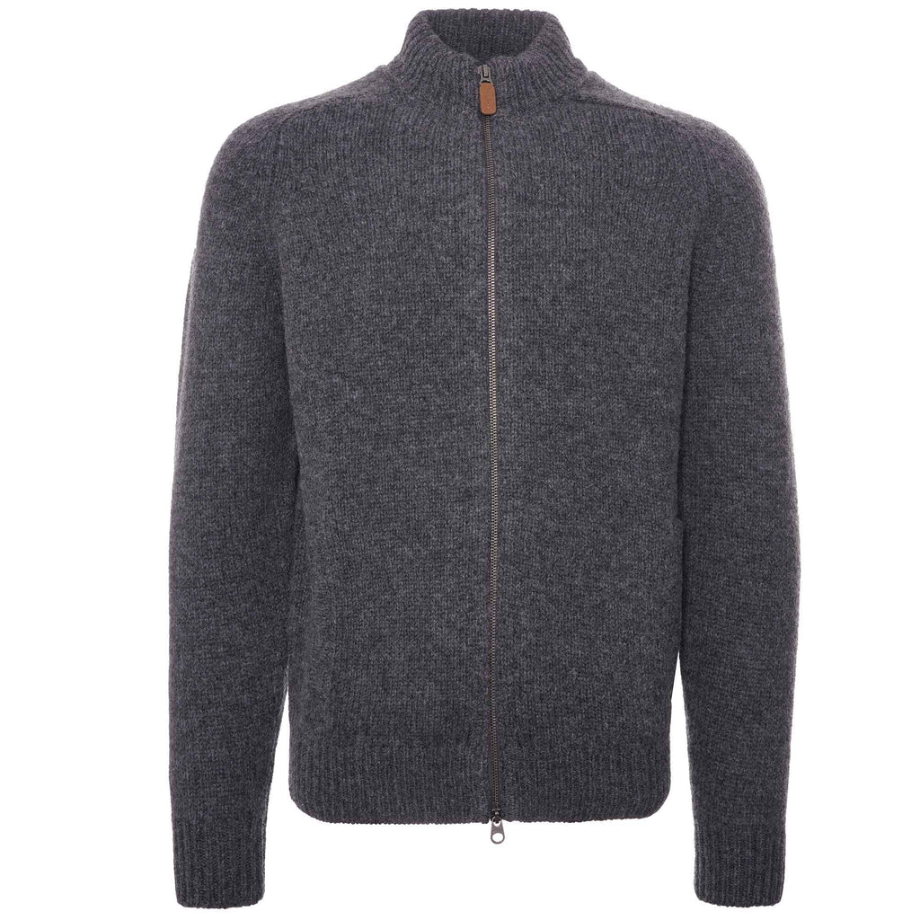 Barbour Calder Knitted Zip Sweatshirt - Charcoal Marl