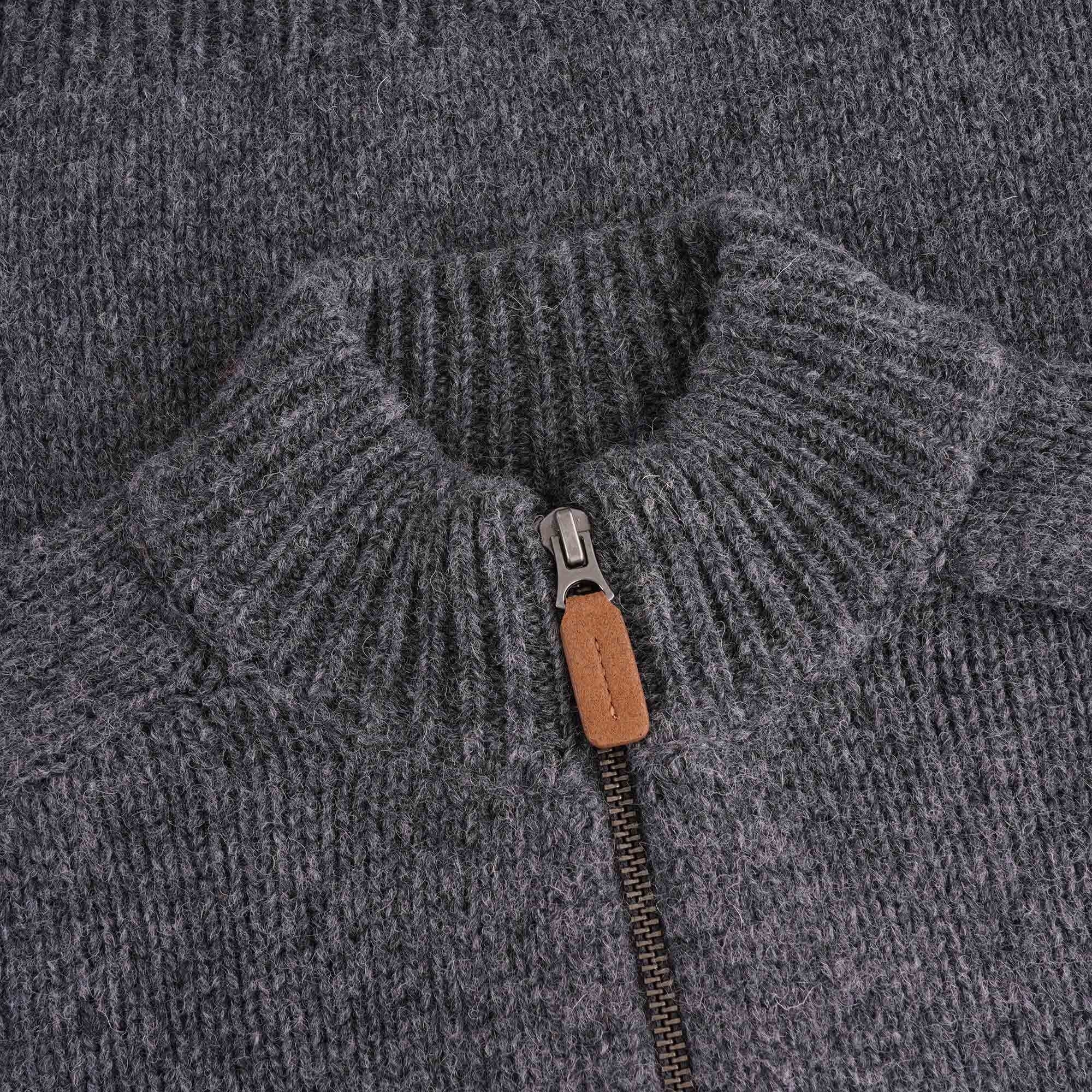 Barbour Calder Knitted Zip Sweatshirt - Charcoal Marl