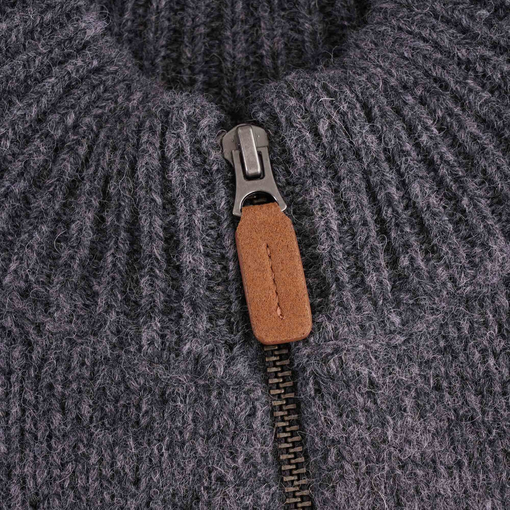 Barbour Calder Knitted Zip Sweatshirt - Charcoal Marl