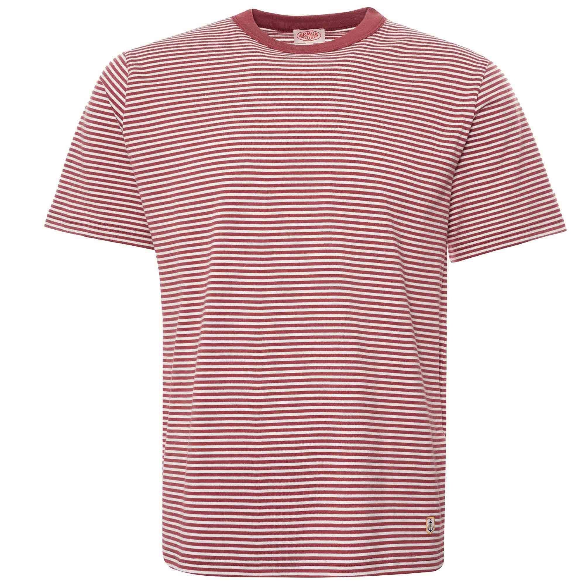 Armor Lux Organic Cotton Striped Heritage T-Shirt - Manganese/Milk