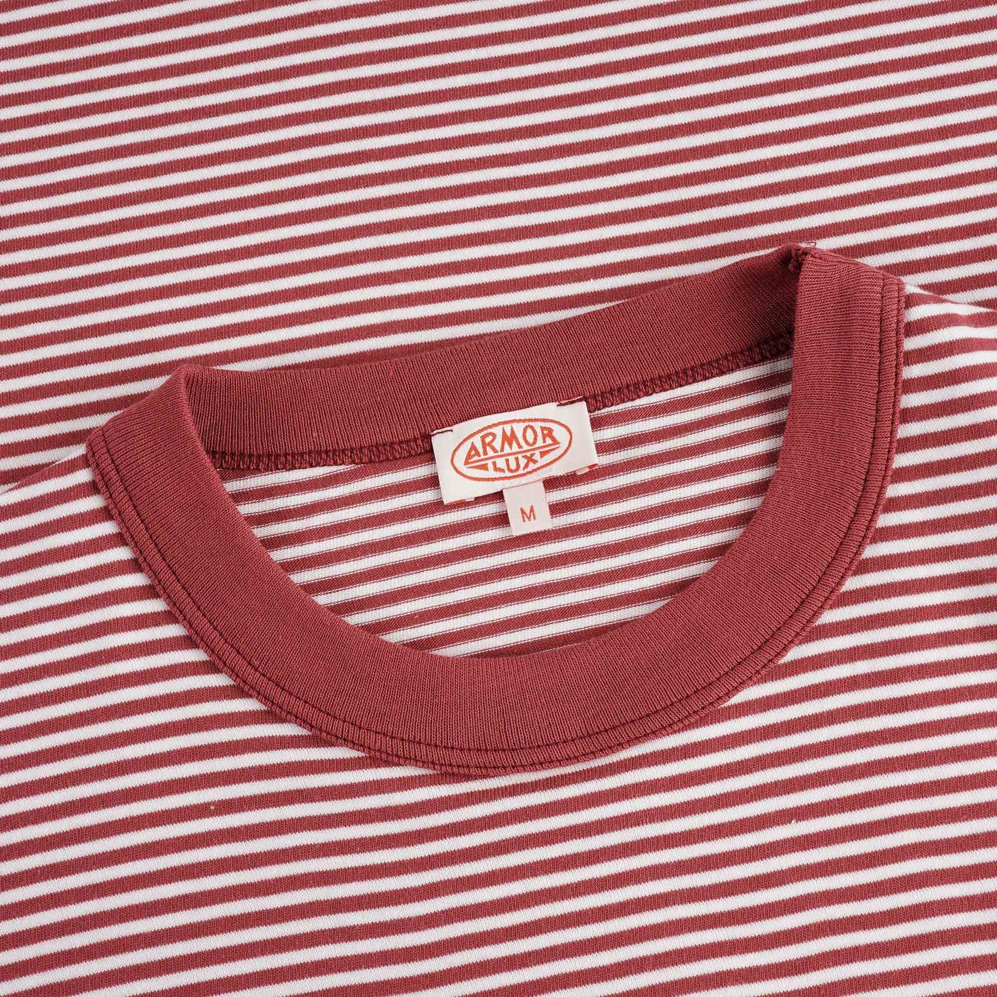 Armor Lux Organic Cotton Striped Heritage T-Shirt - Manganese/Milk