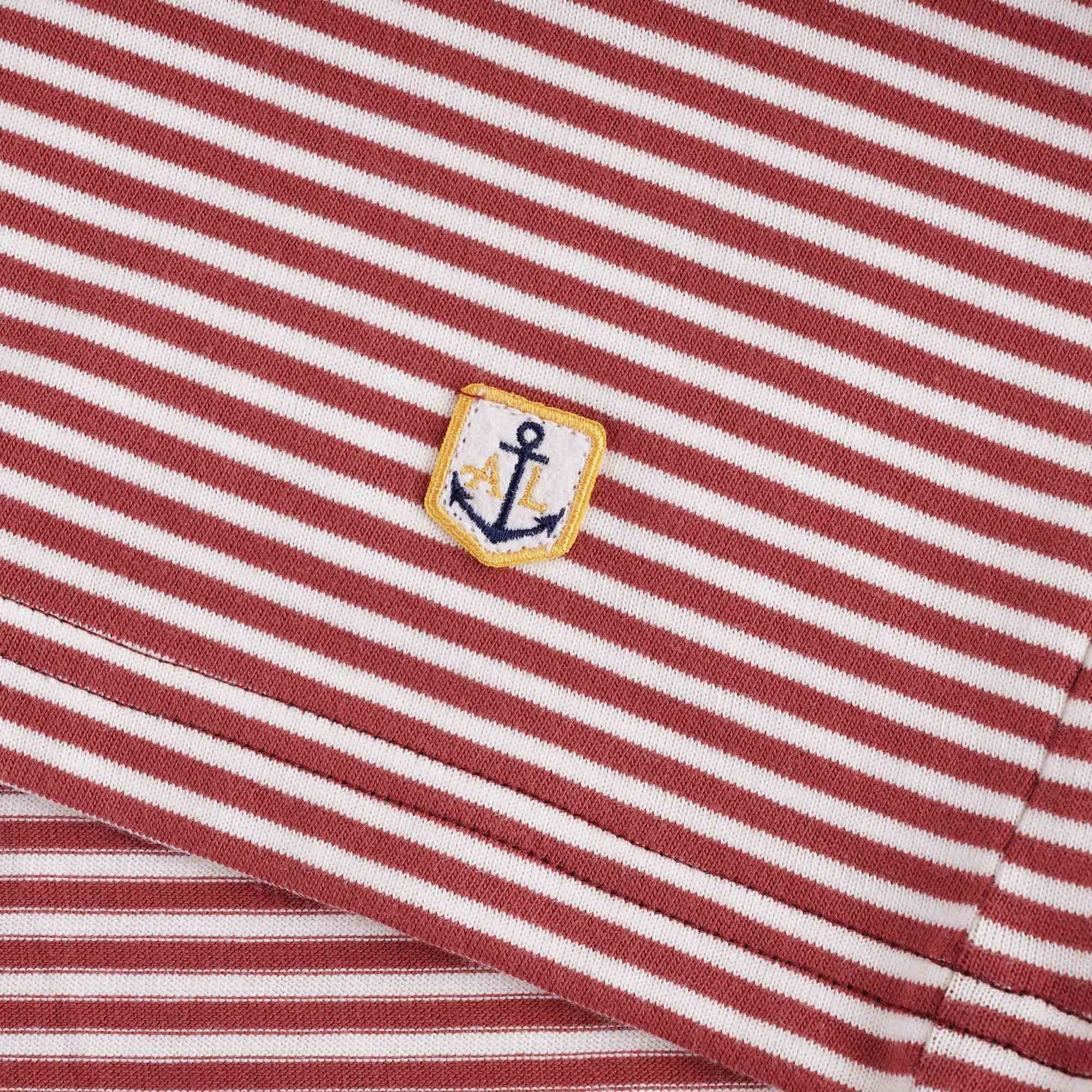 Armor Lux Organic Cotton Striped Heritage T-Shirt - Manganese/Milk