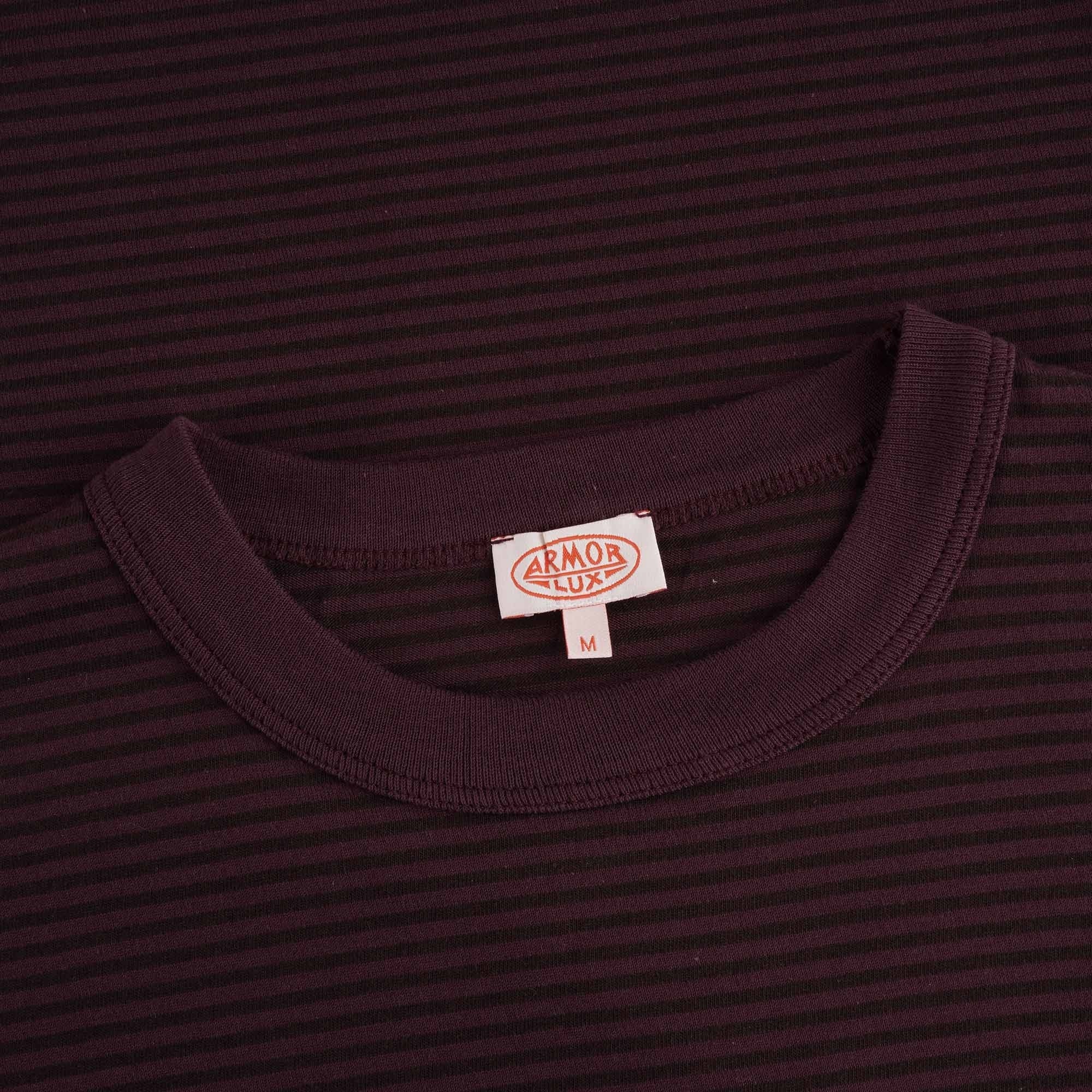 Armor Lux Organic Cotton Striped Heritage T-Shirt - Penombre/Cacao