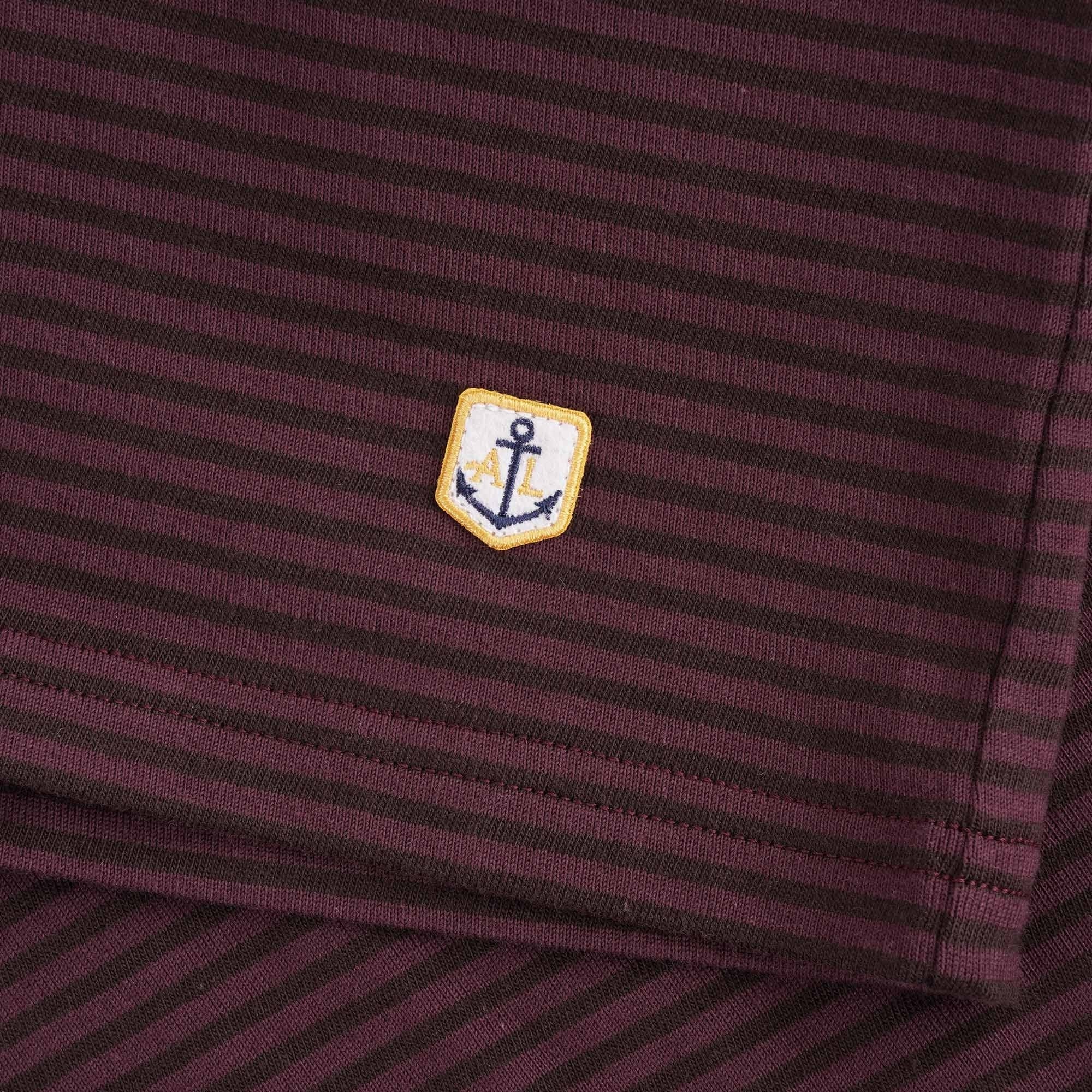 Armor Lux Organic Cotton Striped Heritage T-Shirt - Penombre/Cacao