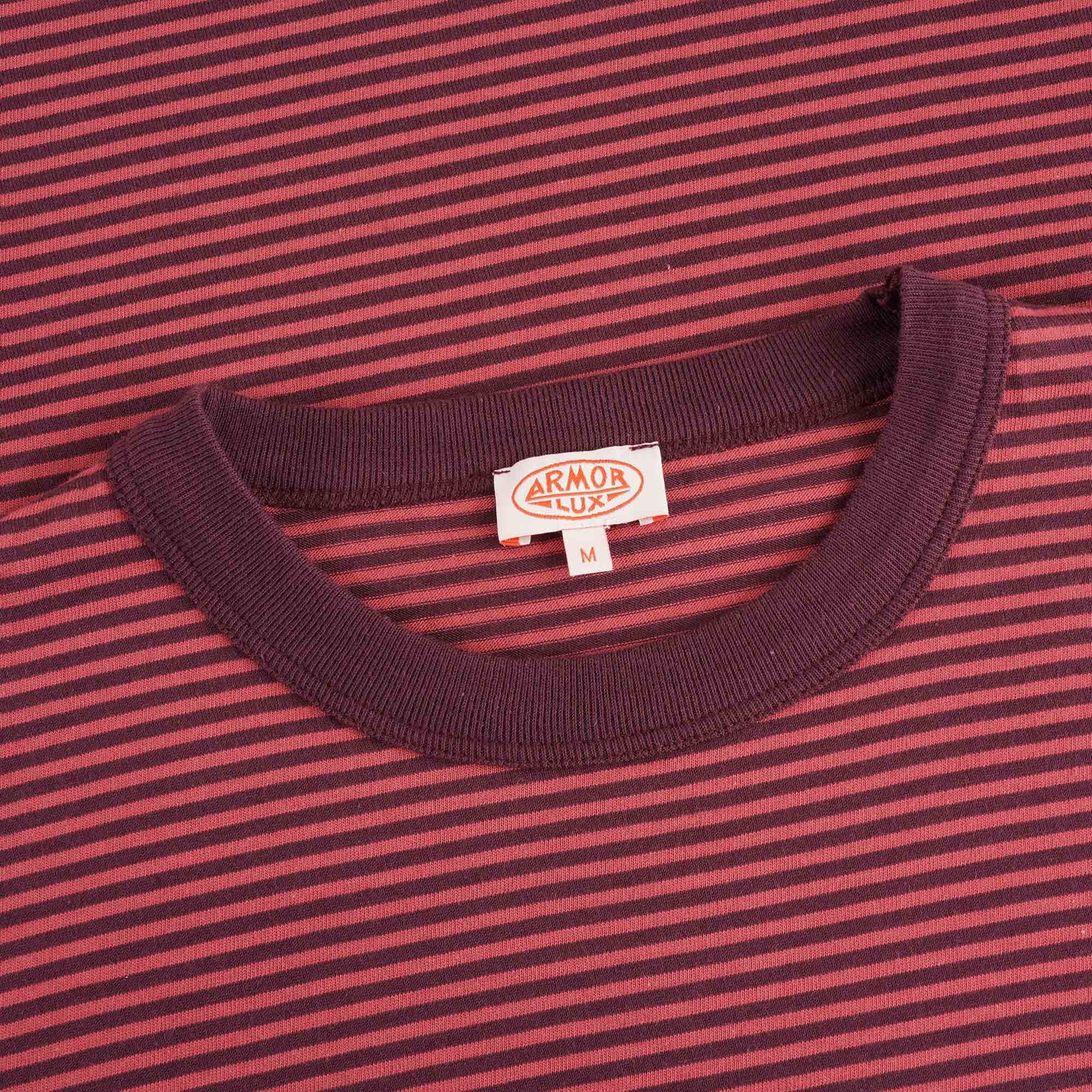 Armor Lux Organic Cotton Striped Heritage T-Shirt - Penombre/Manganese