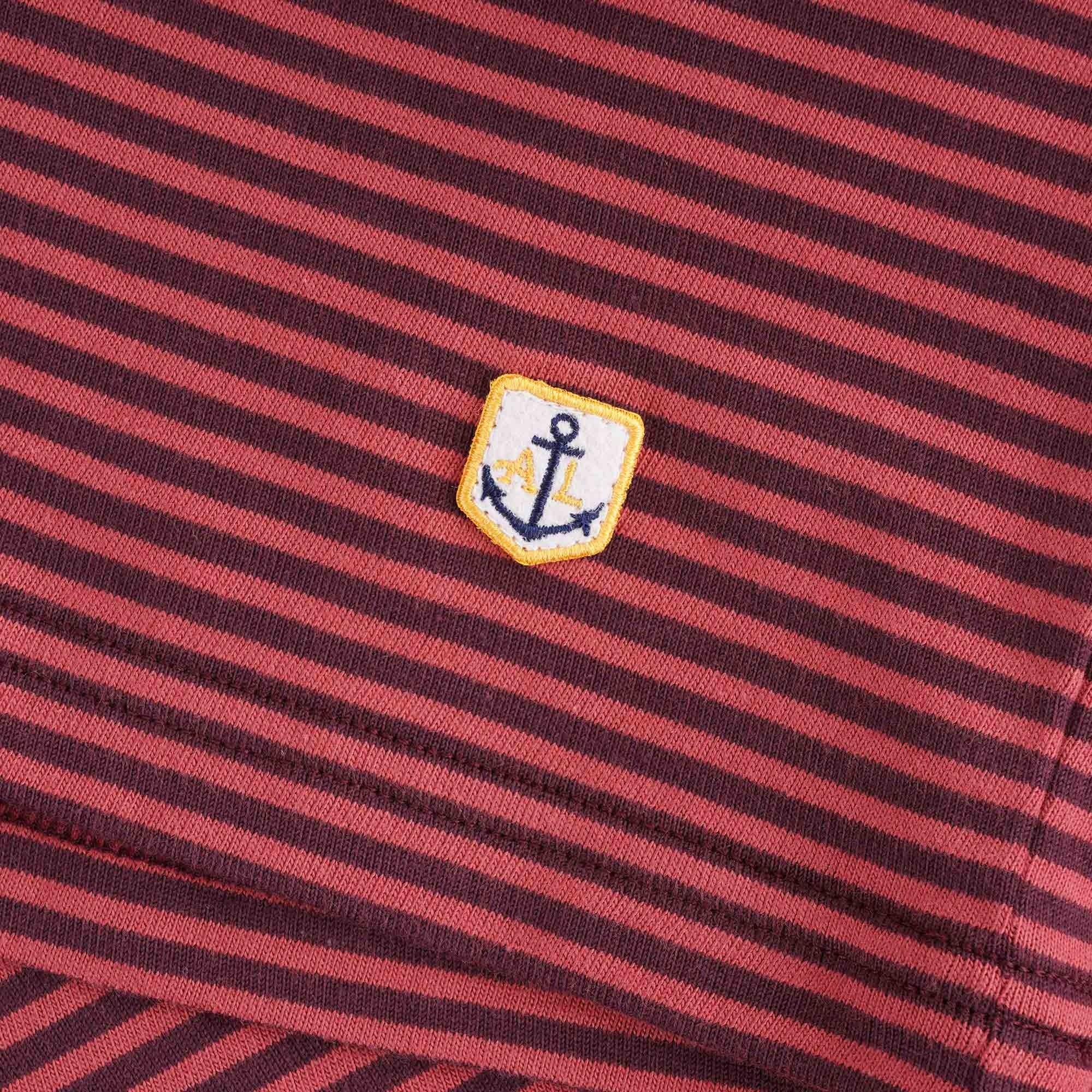 Armor Lux Organic Cotton Striped Heritage T-Shirt - Penombre/Manganese