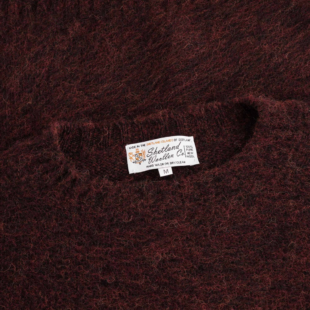 Shetland Woollen Co Shaggy Crew Knit - Ruby