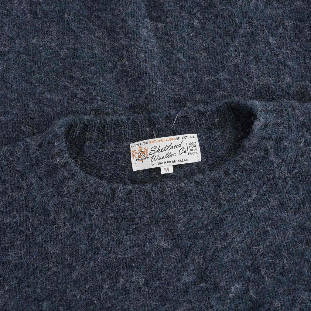 Shetland Woollen Co Shaggy Crew Knit - Atlantic