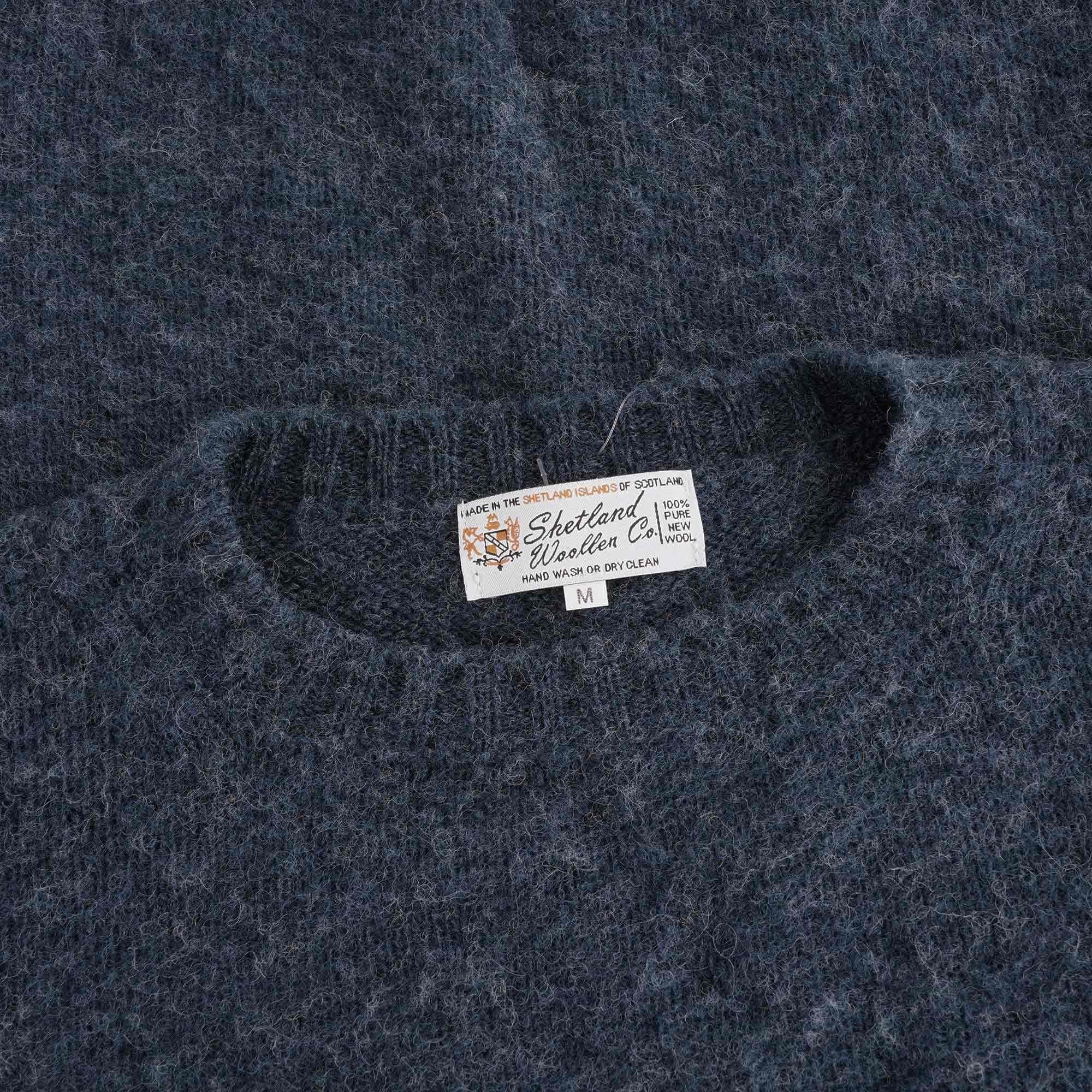 Shetland Woollen Co Shaggy Crew Knit - Atlantic