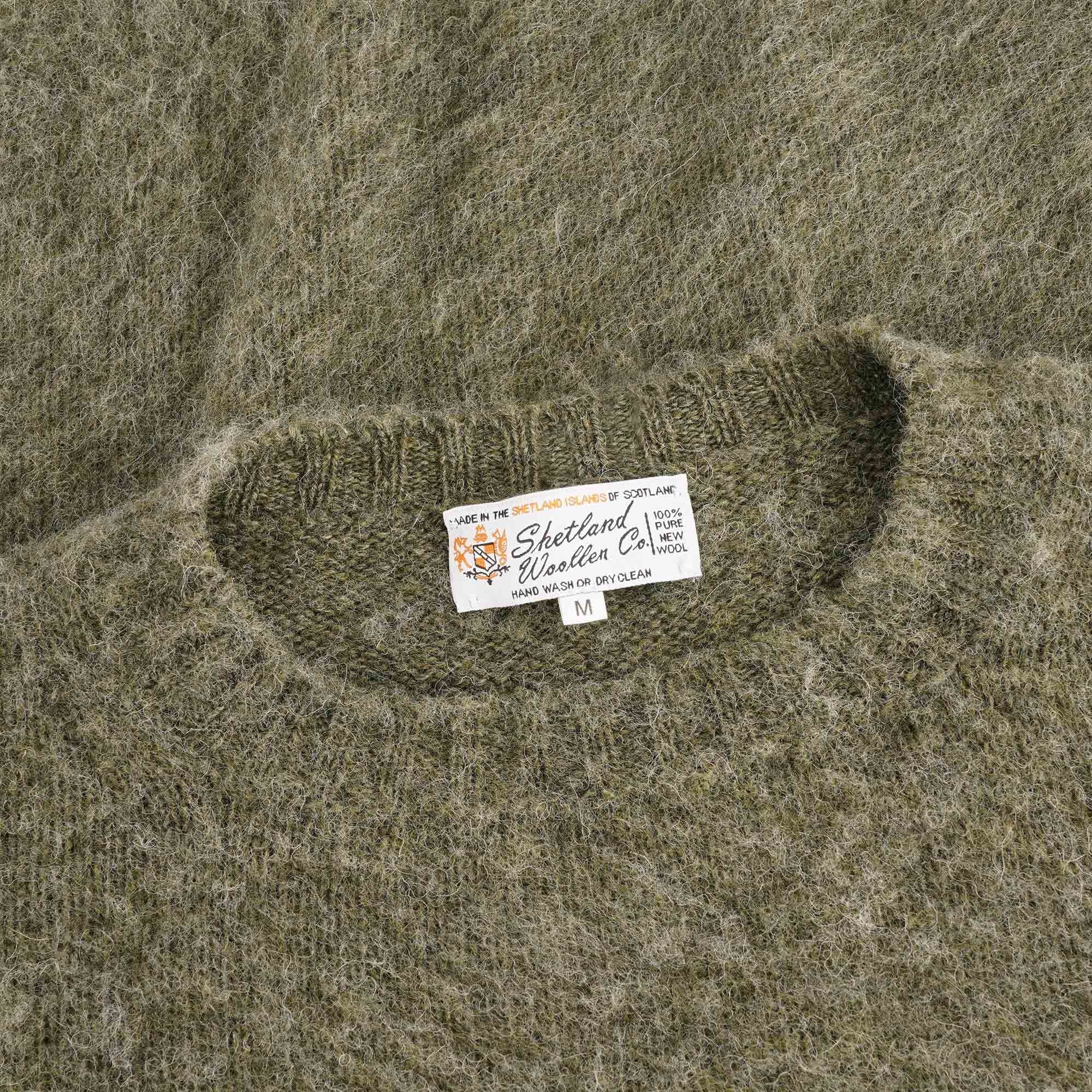 Shetland Woollen Co Shaggy Crew Knit - Artichoke