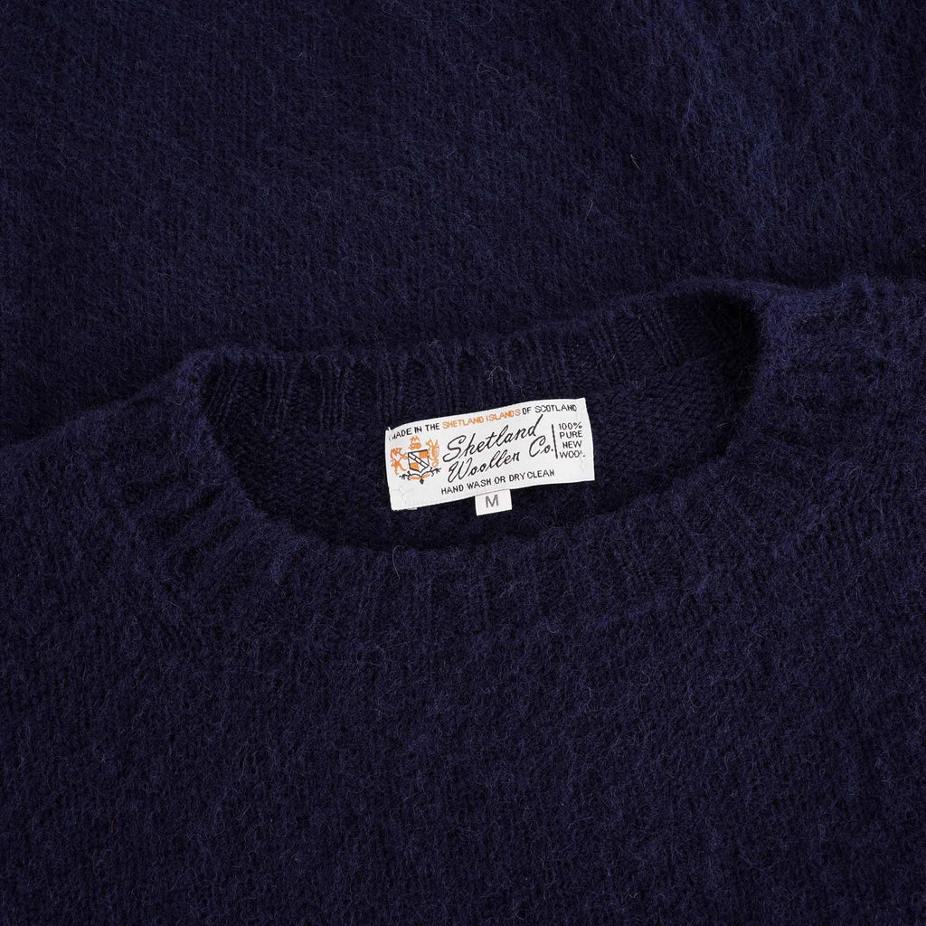 Shetland Woollen Co Shaggy Crew Knit - Admiral