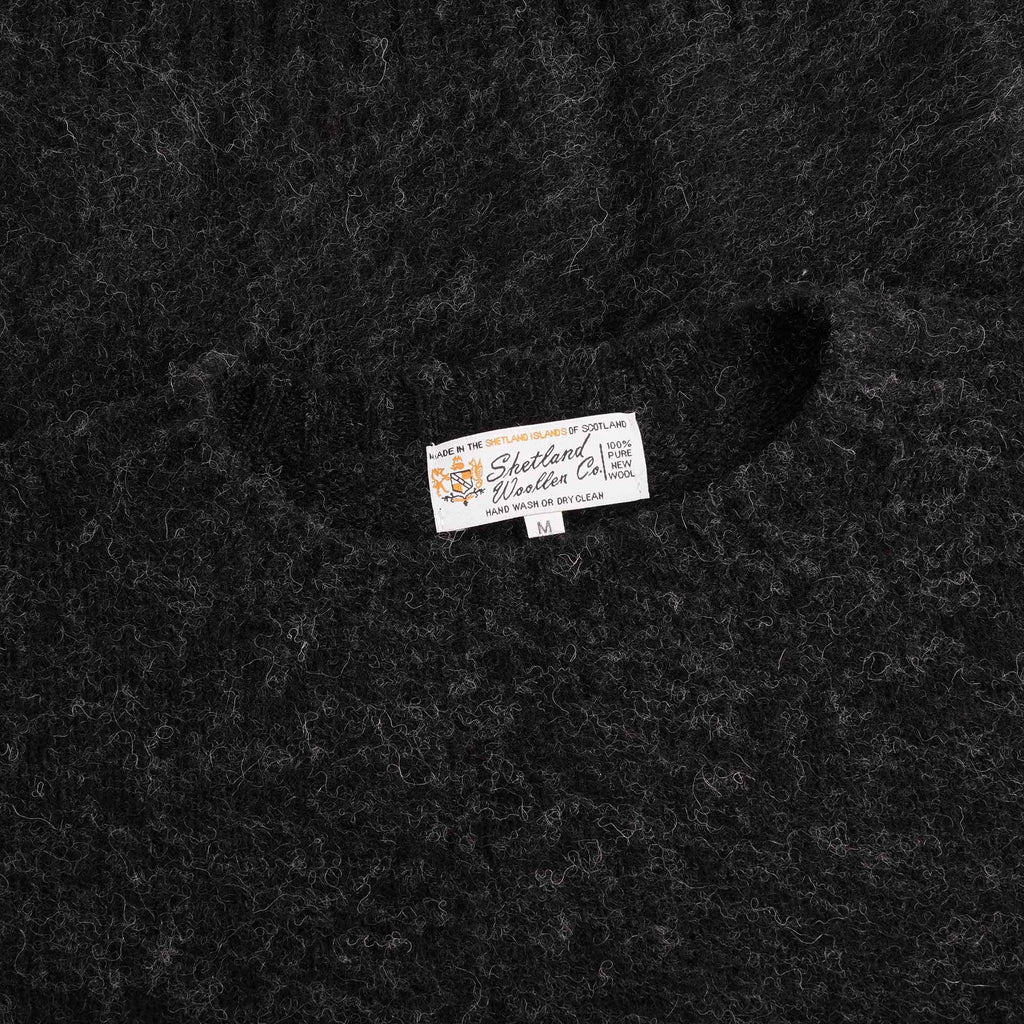 Shetland Woollen Co Shaggy Crew Knit - Charcoal