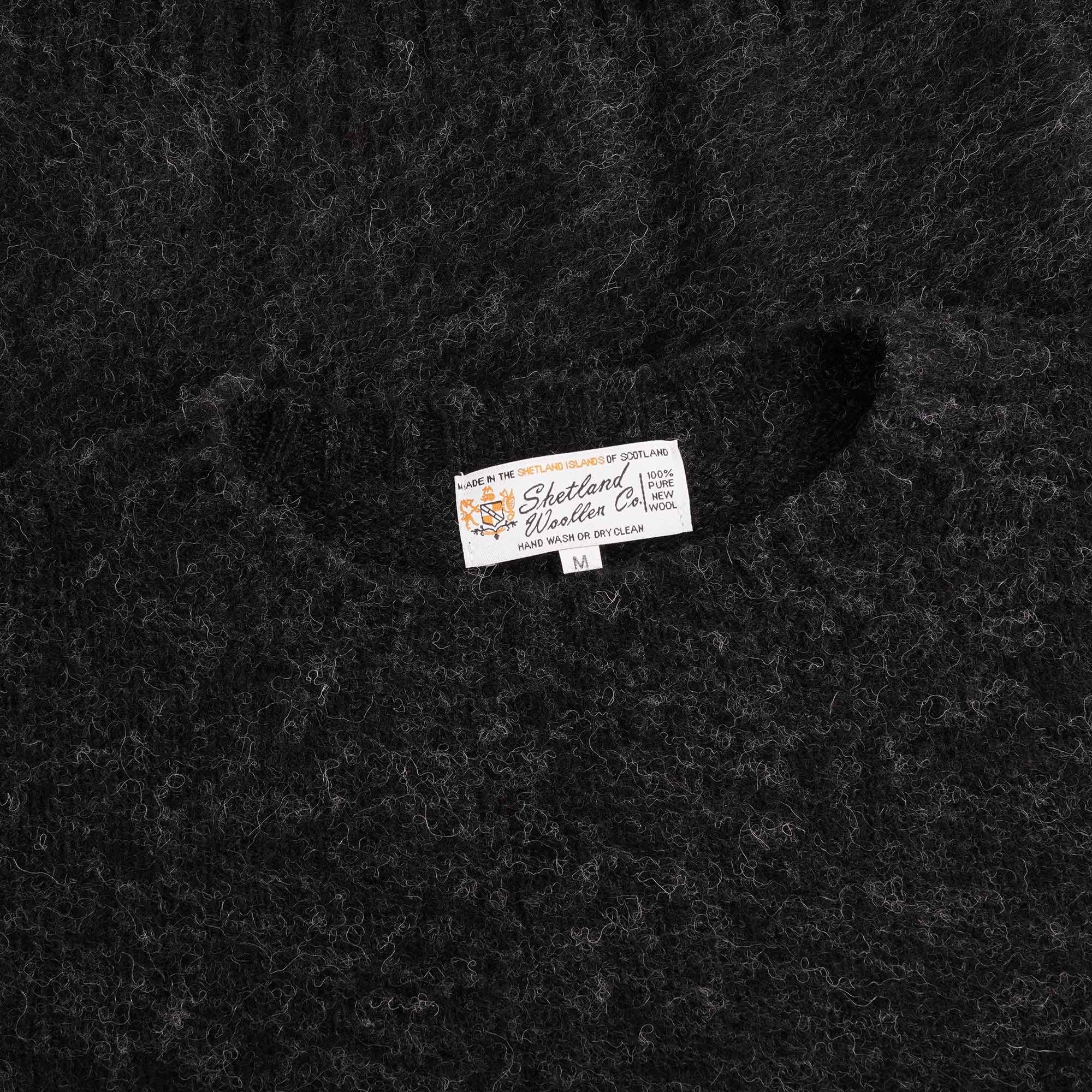 Shetland Woollen Co Shaggy Crew Knit - Charcoal