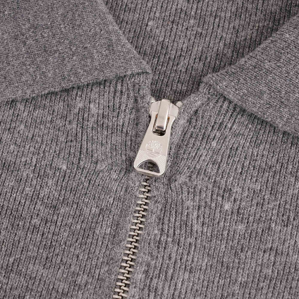 Full-Zip Wool Sweater - Grey Heather
