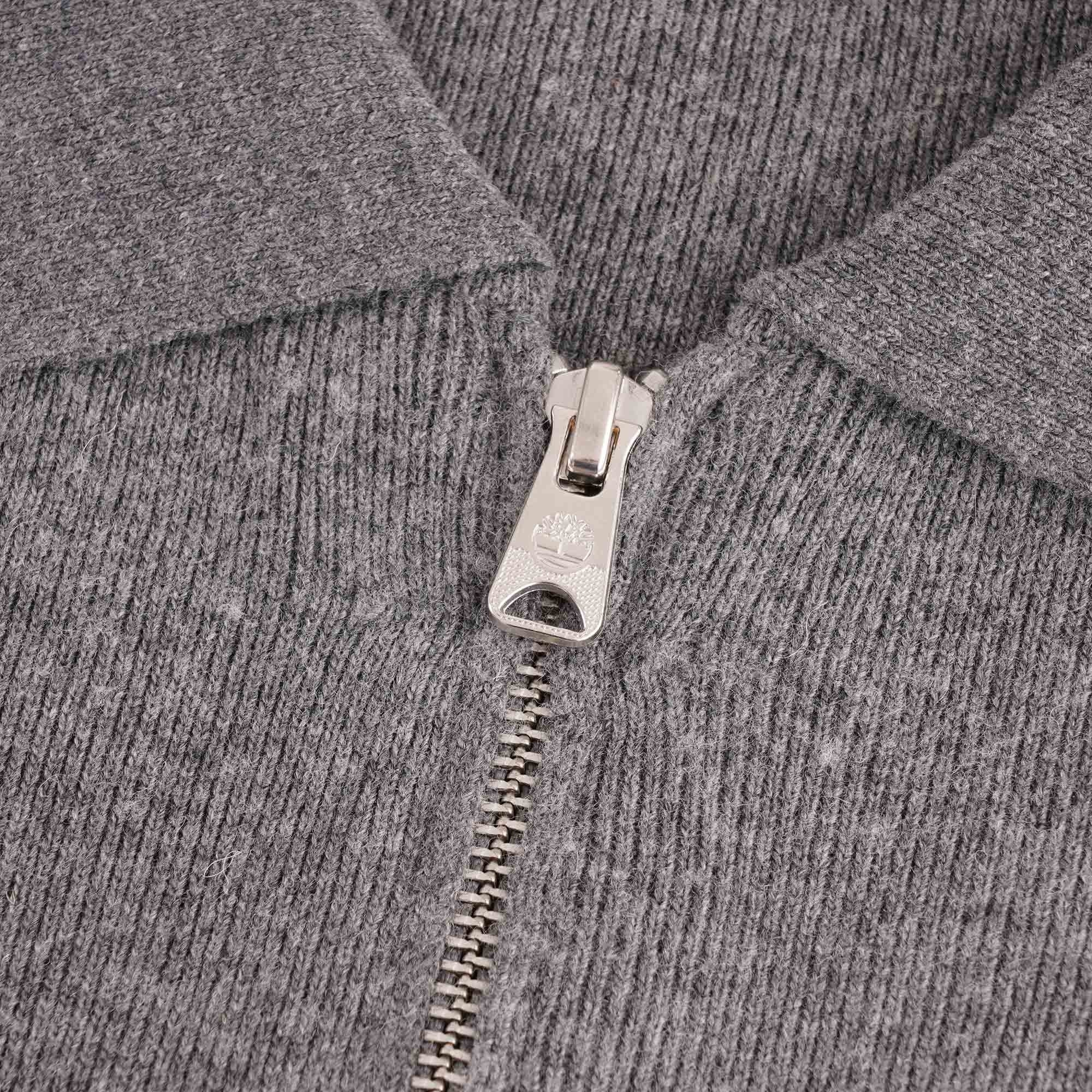 Full-Zip Wool Sweater - Grey Heather