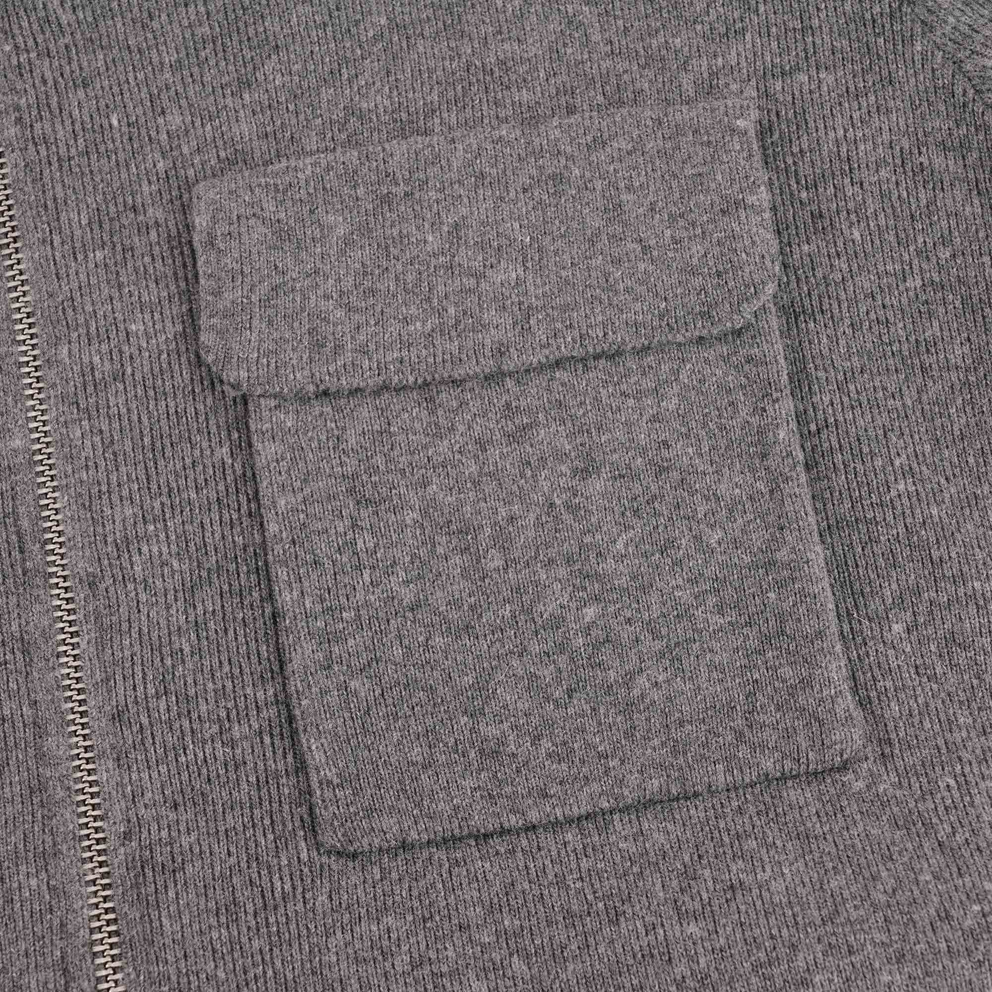 Full-Zip Wool Sweater - Grey Heather